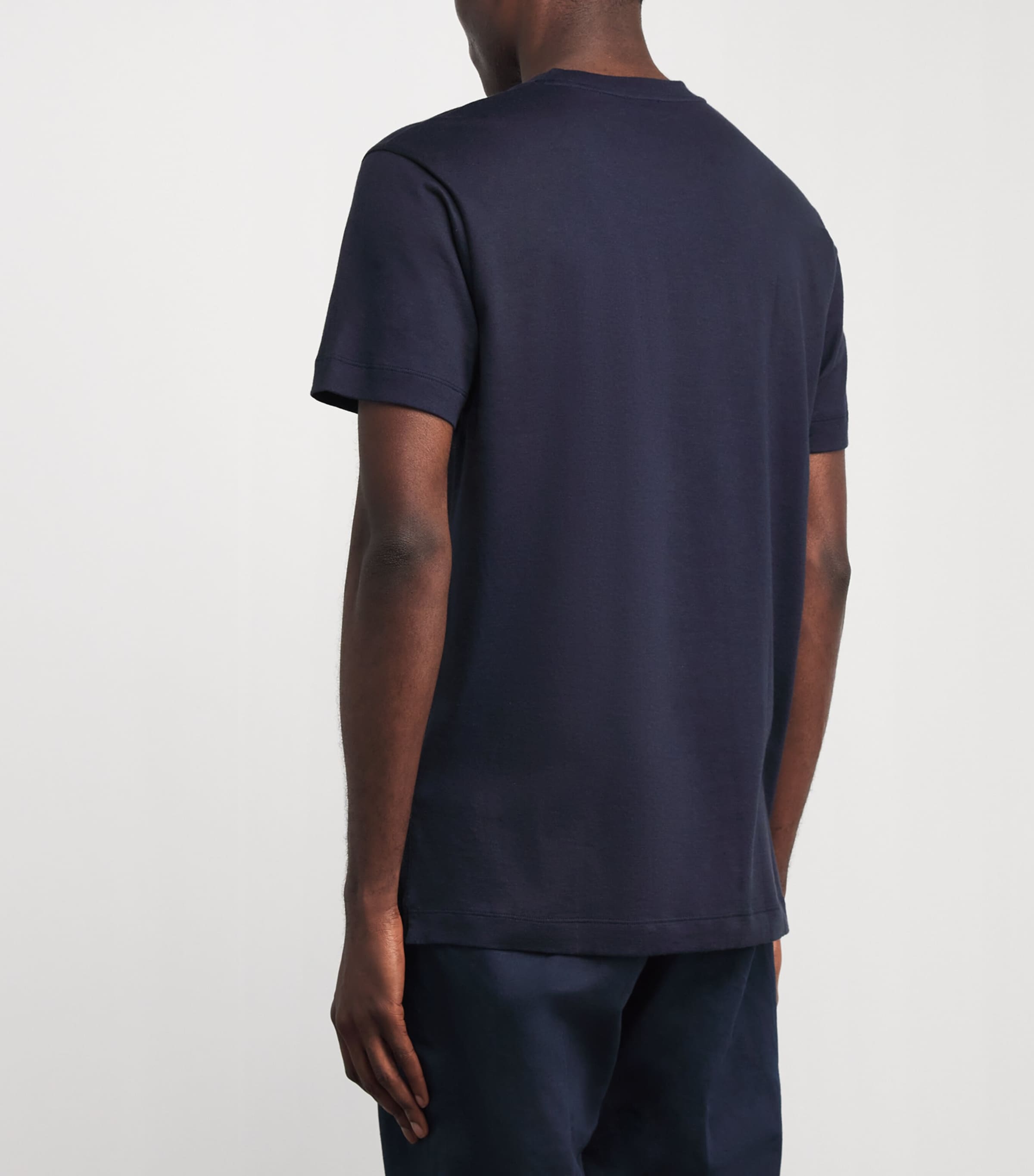 Sunspel Mens Cotton-Silk-Cashmere T-Shirt Buaa Navy Image 5