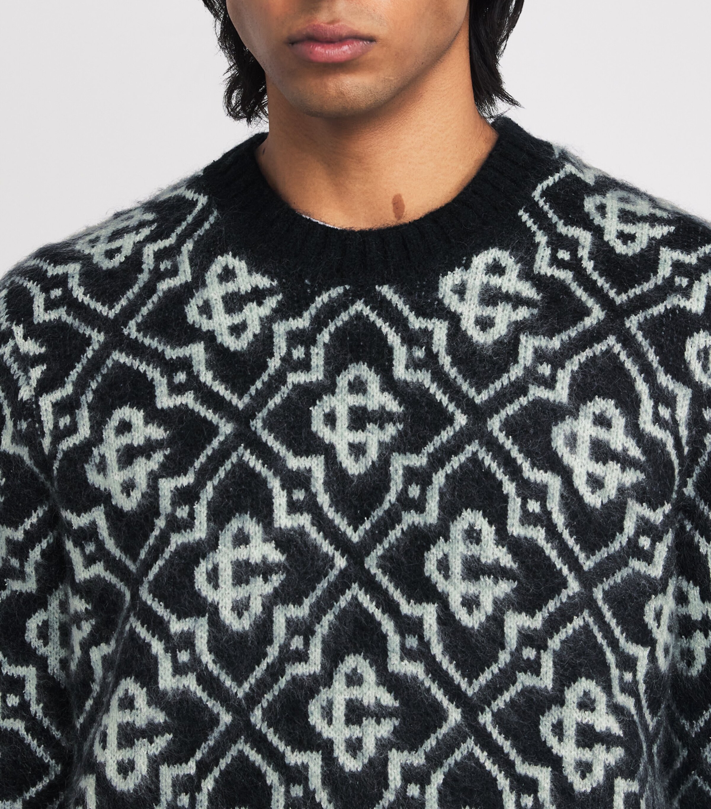 Casablanca Mens Mohair-Blend Monogram Sweater Monogram Image 6