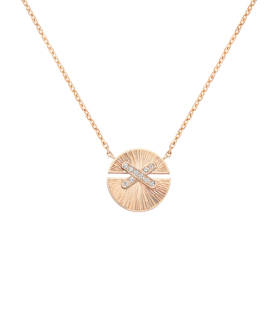 Small Rose Gold and Diamond Jeux de Liens Harmony Pendant Necklace PINK GOLD Image 1