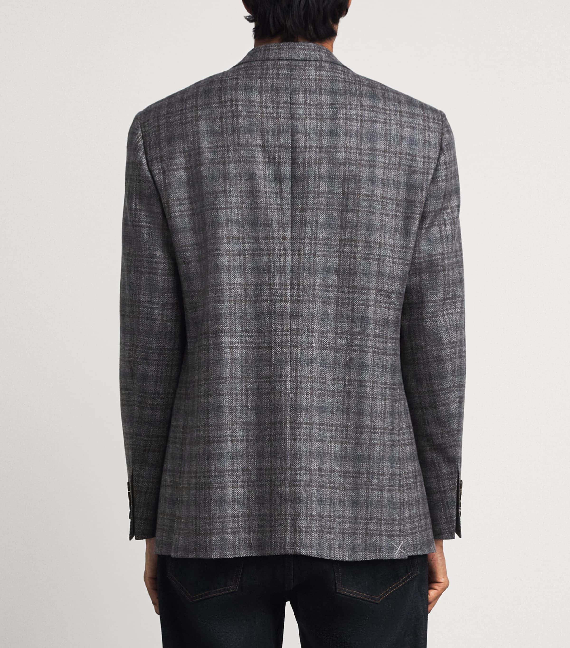 Canali Mens Wool Check Blazer Multi Image 5