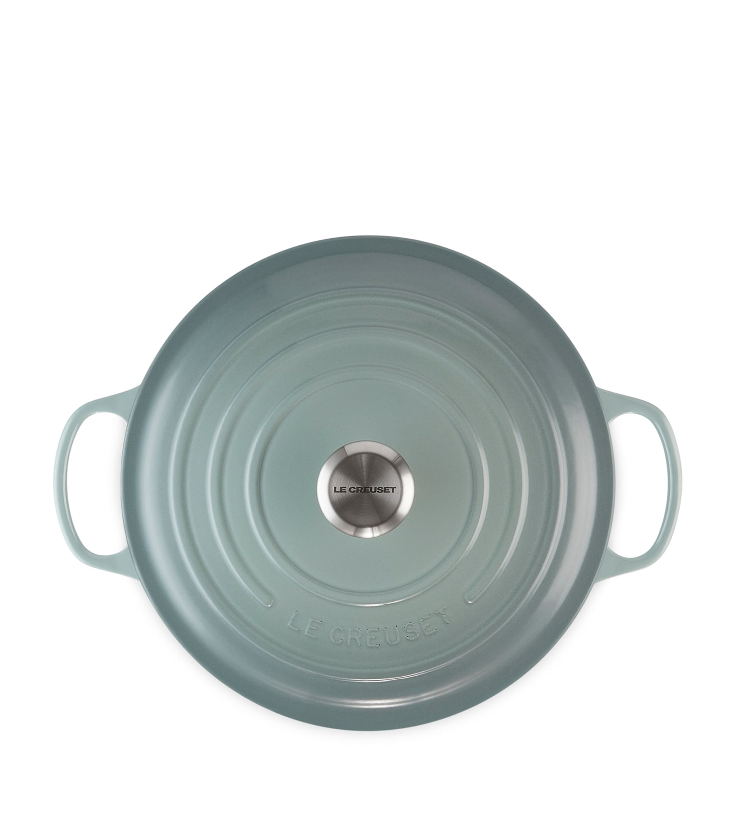 Le Creuset Cast Iron Round Casserole Dish (28cm) Sea Salt Image 3
