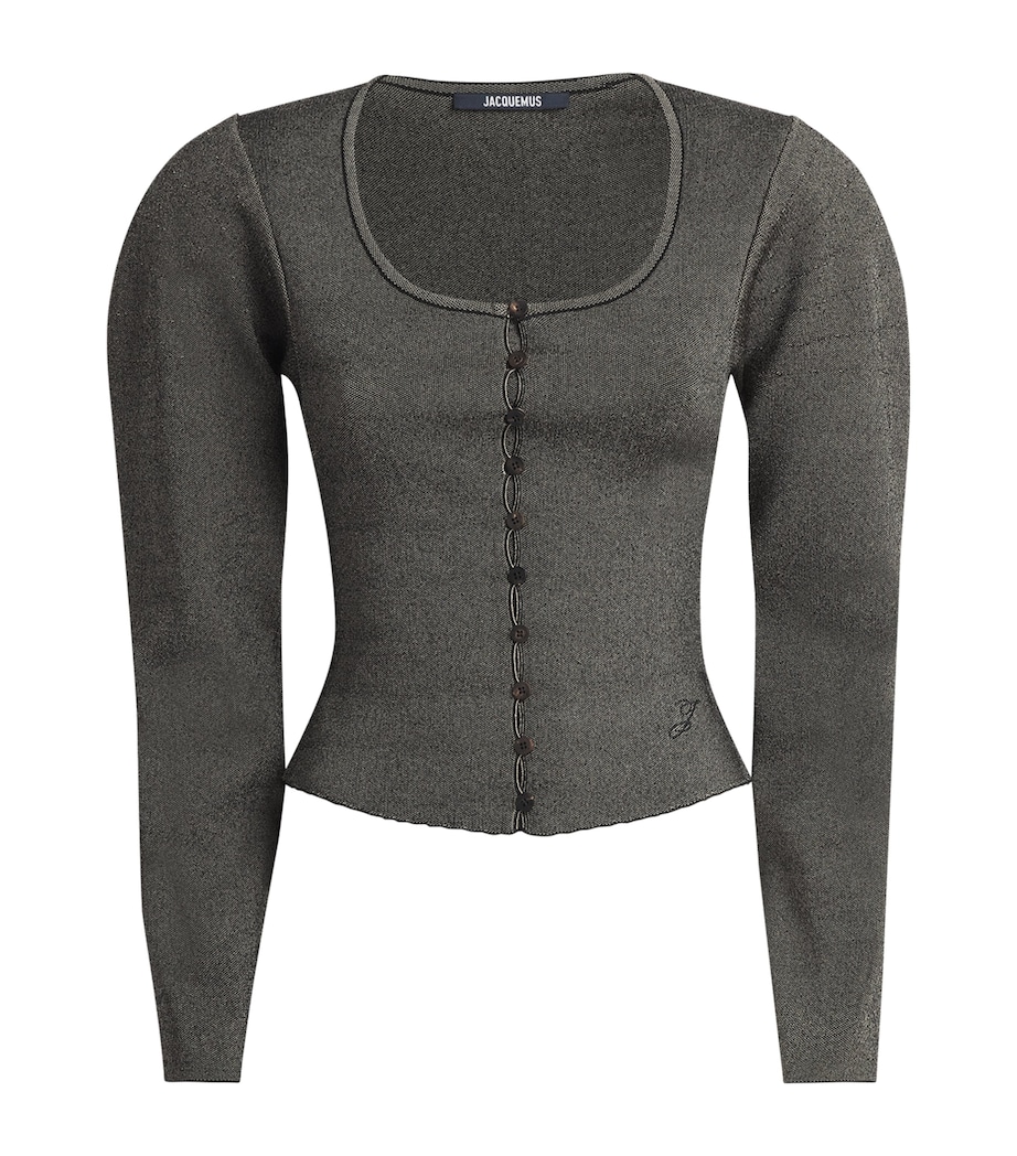 Jacquemus Womens Sera Cardigan Dark Beige Image 1