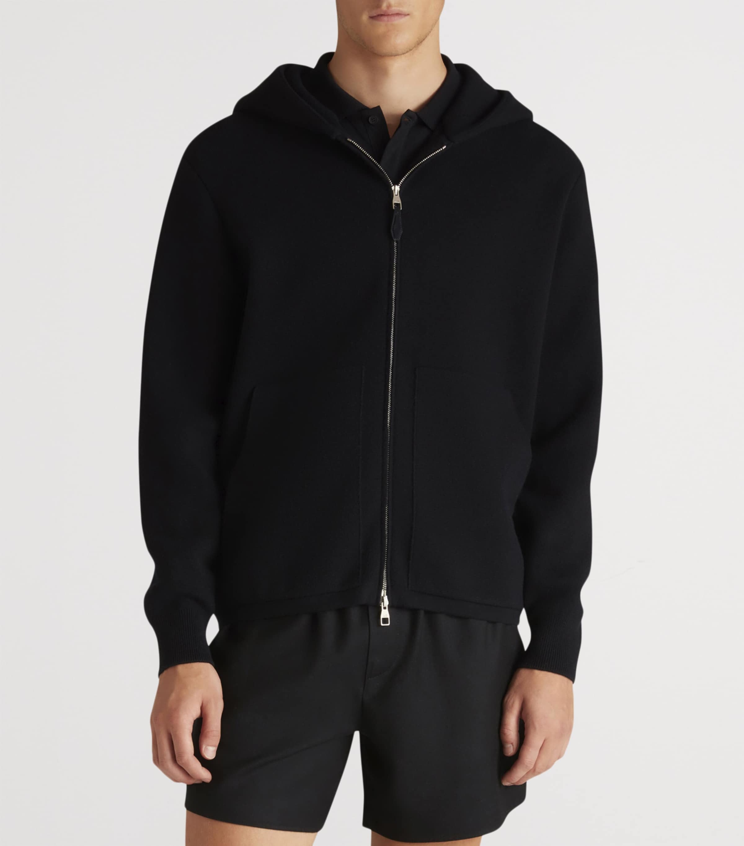 Cotton-Cashmere Zip-Up Hoodie 416HOUSE NAVY Image 3