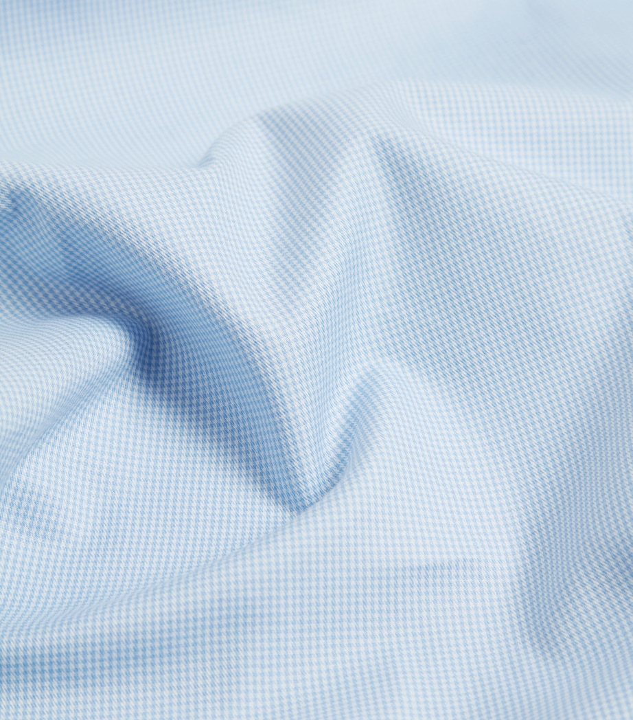 Cotton Micro Check Dress Shirt 442SKY BLUE Image 8