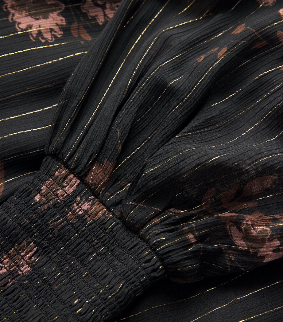 Georgette Floral Blouse and Tie BLACK/MULTI Image 5