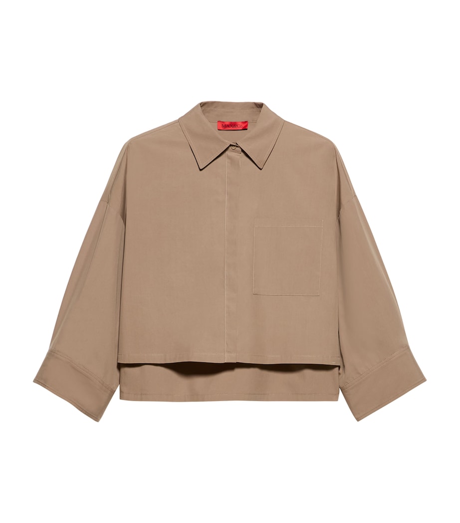 MAX&Co. Womens Cotton Cropped Shirt Turtledove Image 1