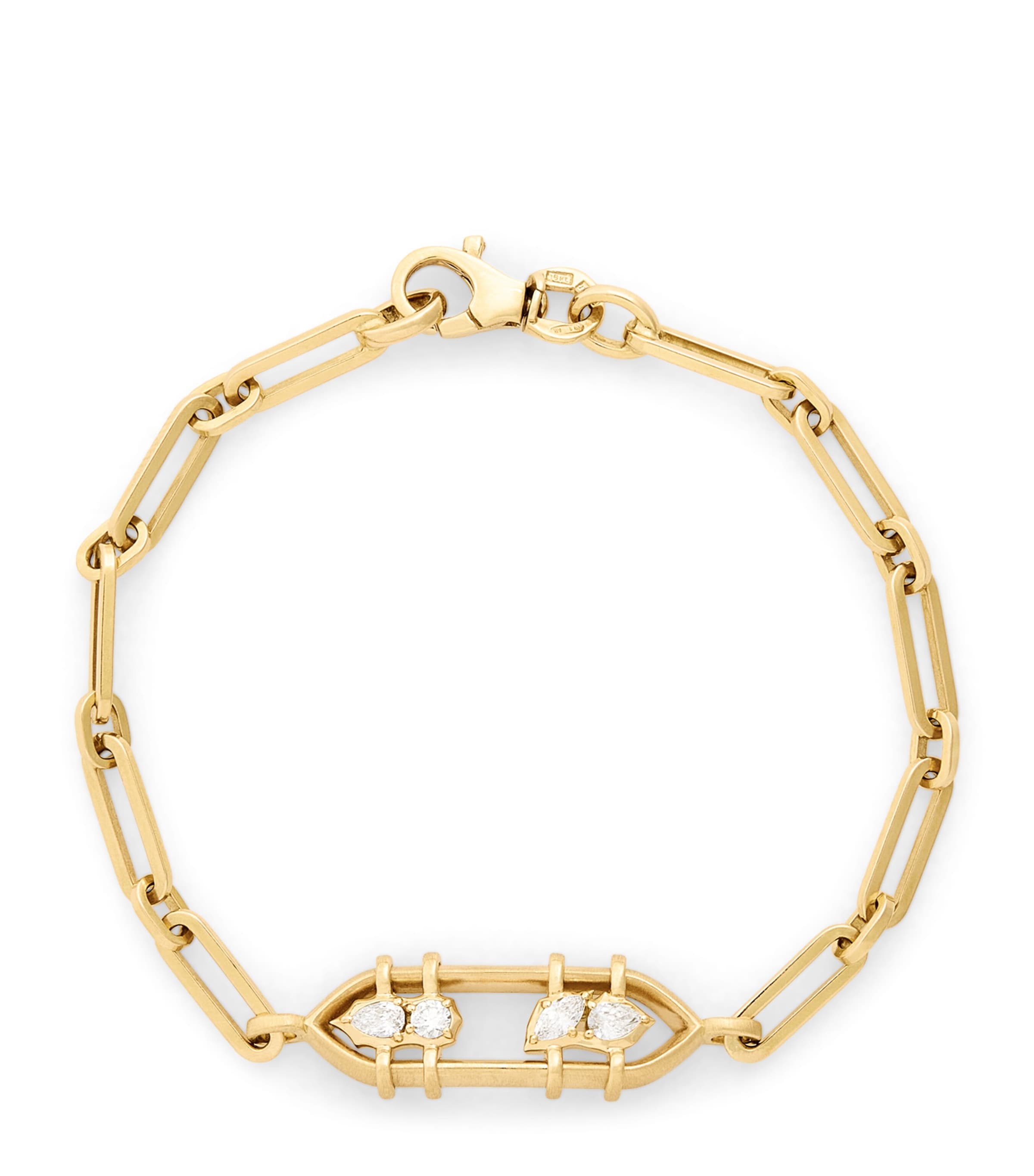 Jade Trau Yellow Gold And Diamond Posey Bracelet In Gold