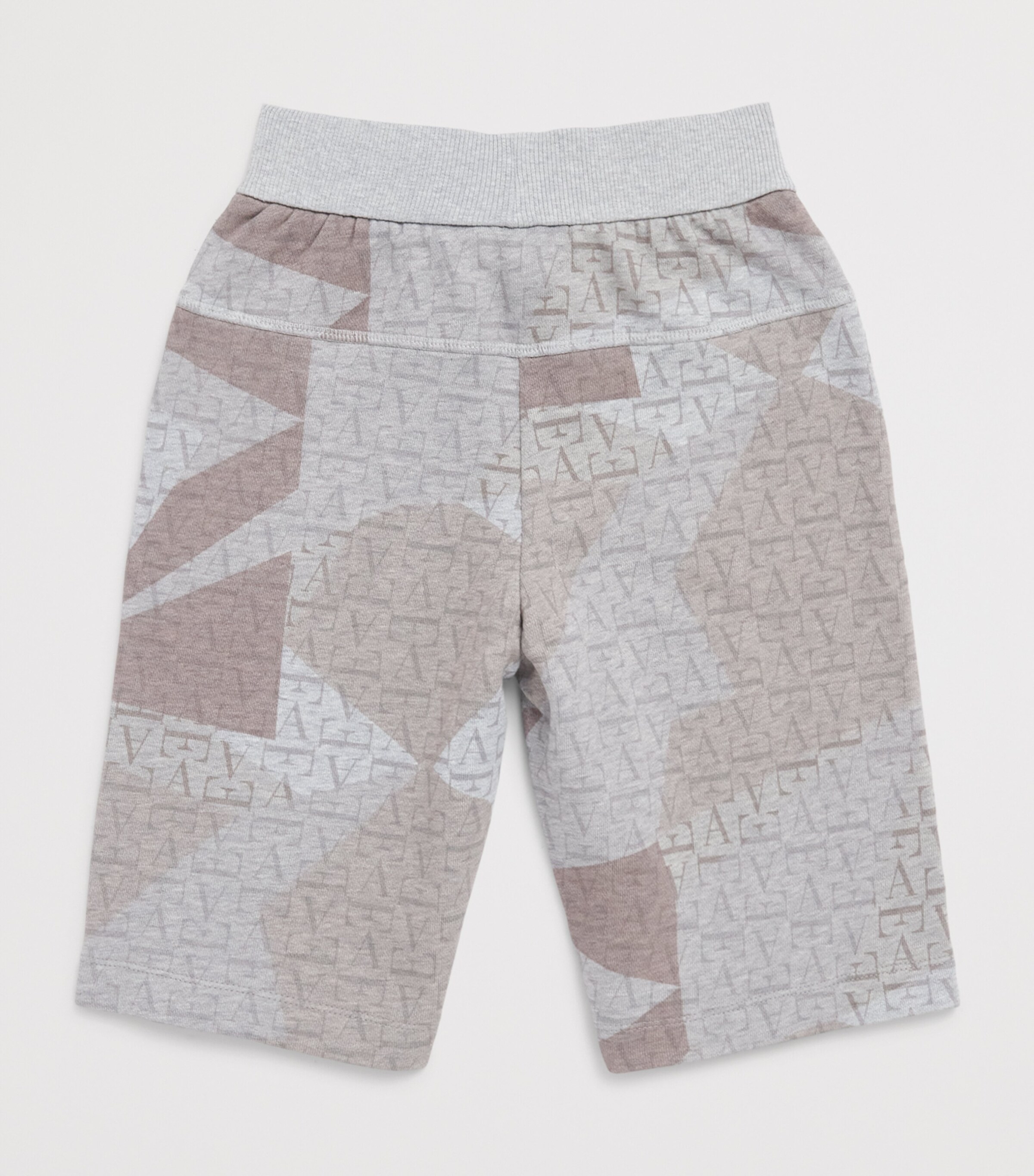 Emporio Armani Kids Logo Print Sweatshorts (4-16 Years) Gray Mel/camo Ecru Image 2