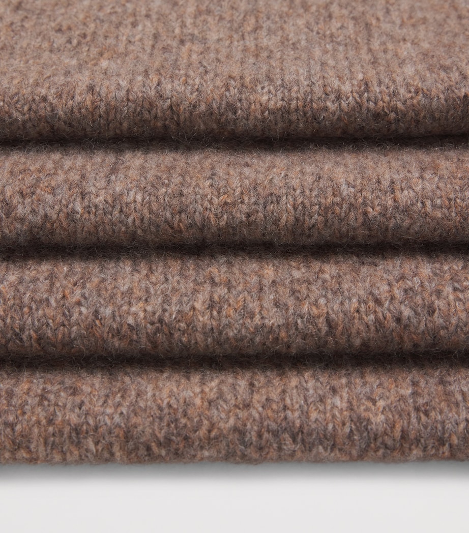 Cashmere-Silk Bouclé Scarf HB4415 MOLASSES MIX Image 4