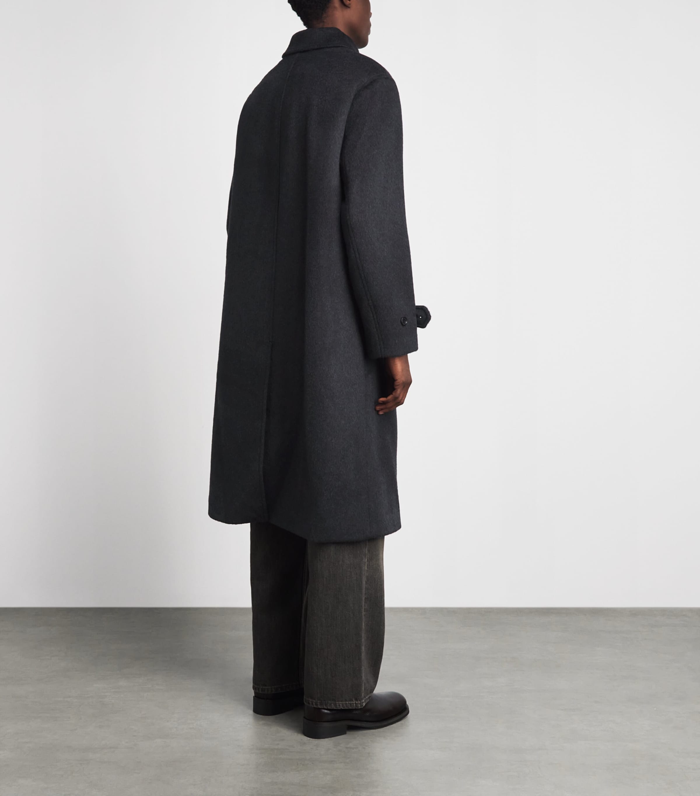 NN.07 Mens Wool-Blend Gibson Coat Dark Grey Image 5