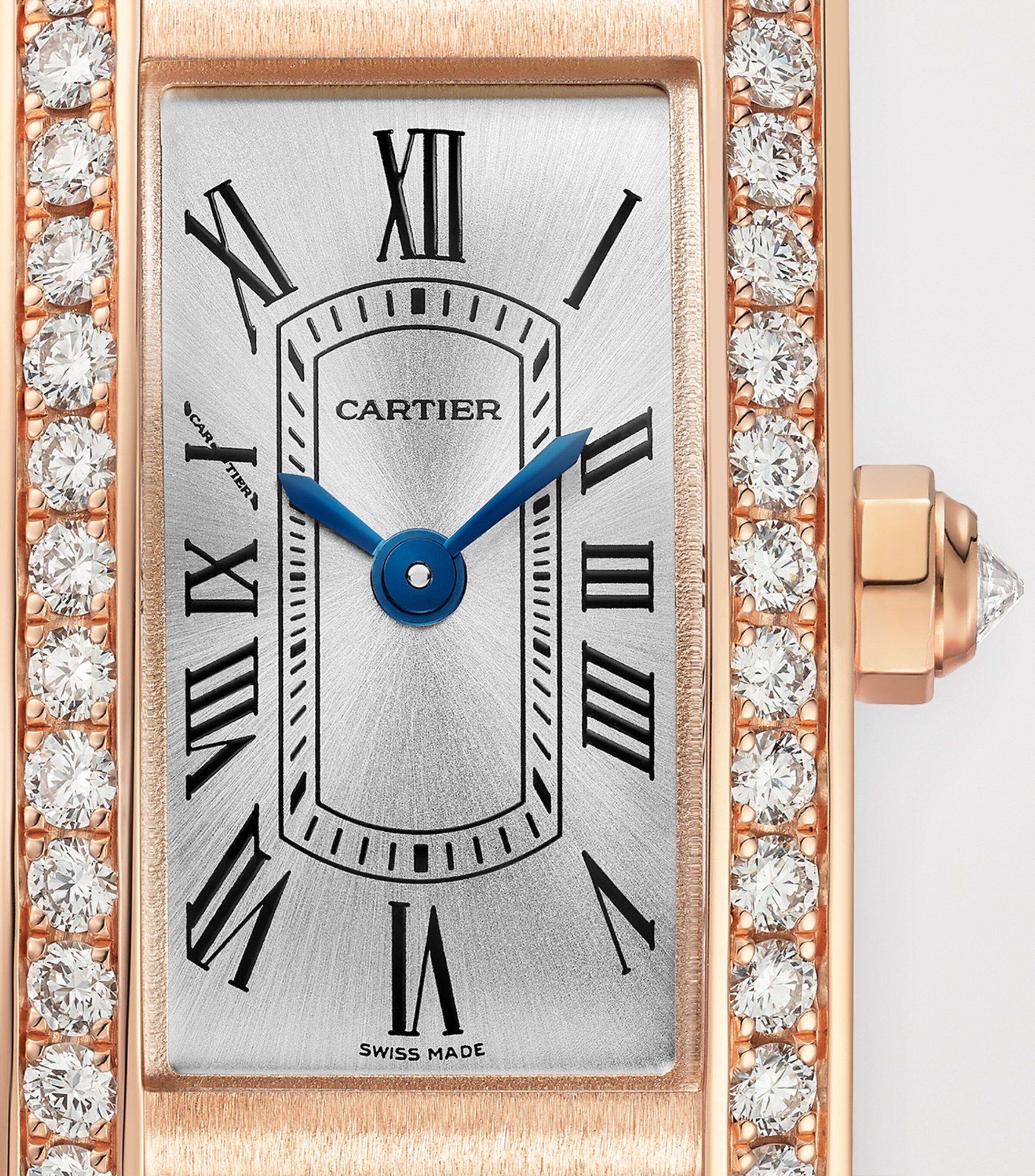 Cartier Mini Rose Gold and Diamond Tank Américaine Watch 15.2mm Rose Gold Image 2