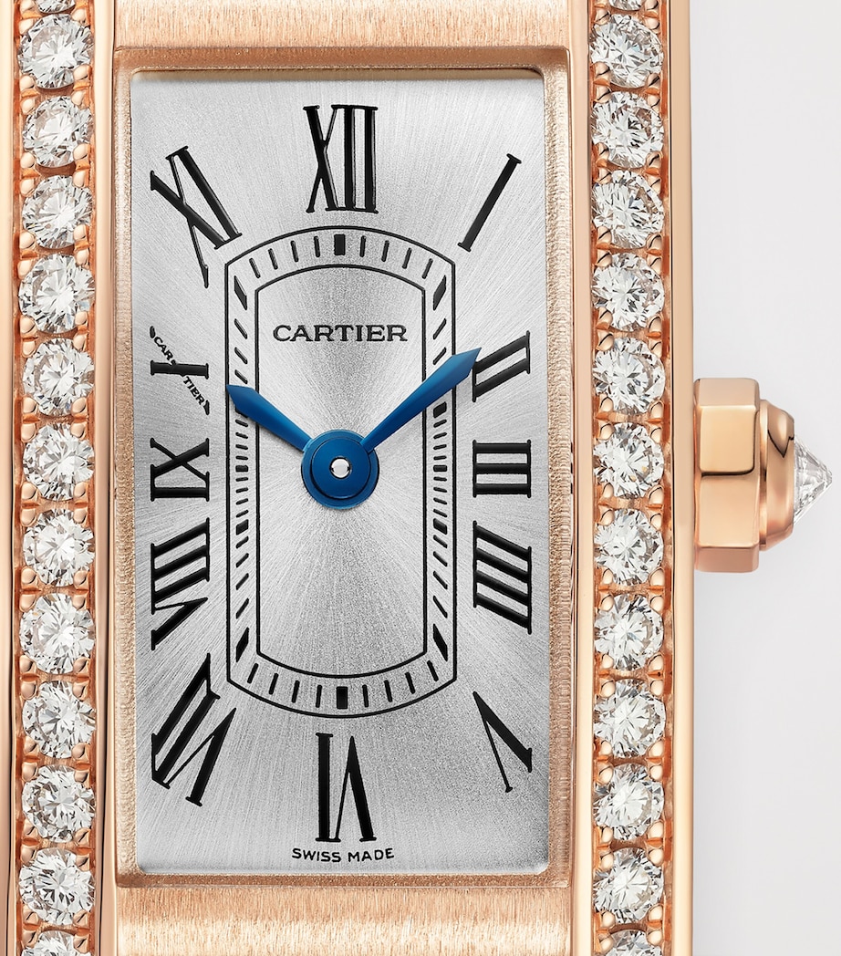 Cartier Mini Rose Gold and Diamond Tank Américaine Watch 15.2mm Rose Gold Image 2