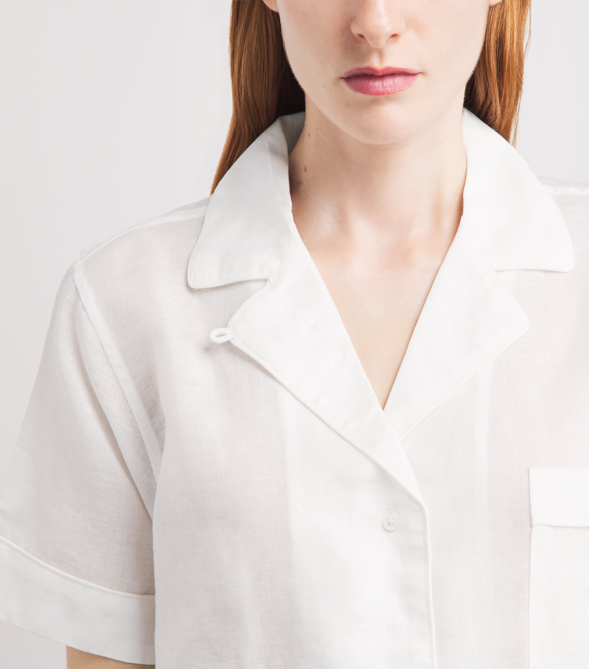 Polo Ralph Lauren Womens Linen-Cotton Short Pyjama Set White Cloud Image 3