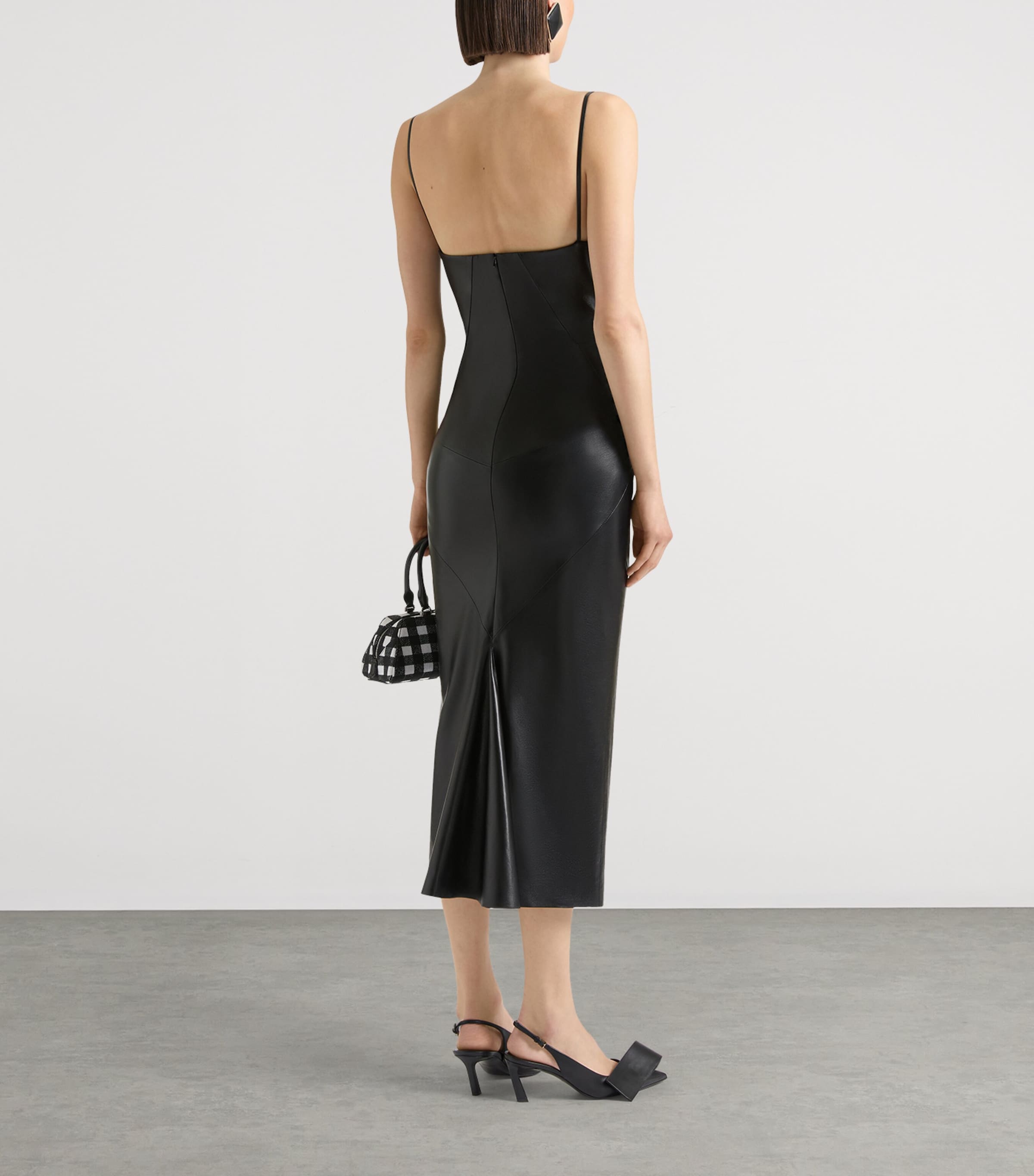 Givenchy Womens Lambskin Sliced Kick-Back Midi Dress Image 3