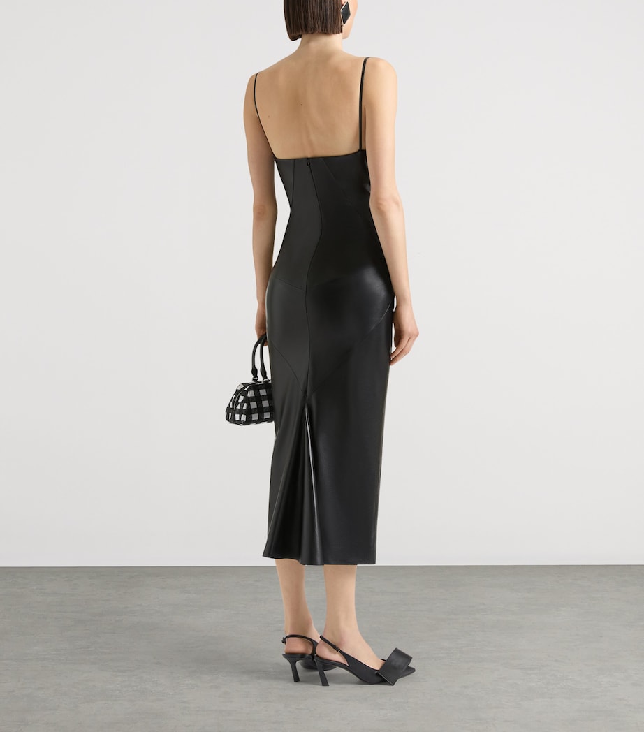 Givenchy Womens Lambskin Sliced Kick-Back Midi Dress Image 3