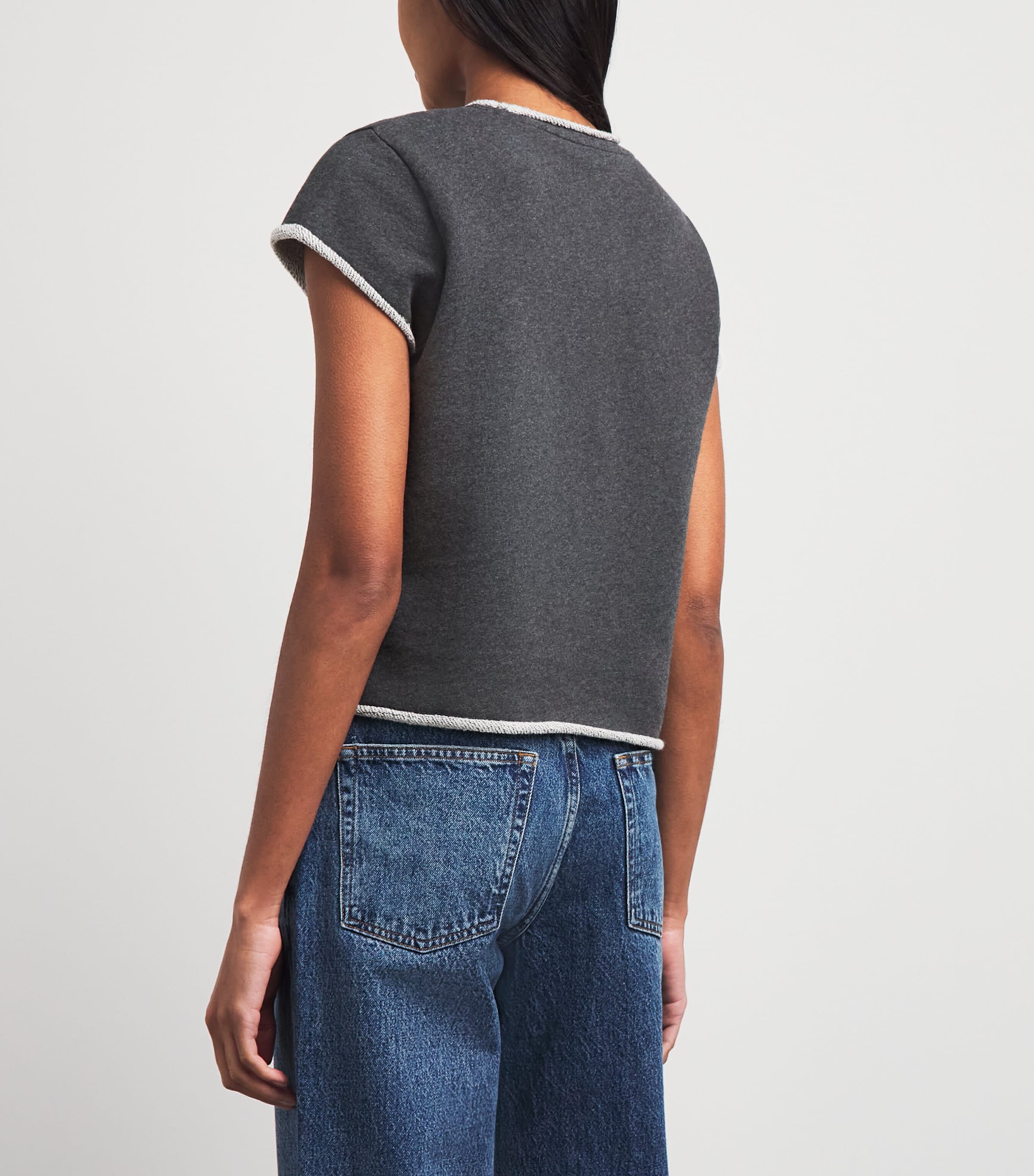 ME+EM Womens Organic Cotton Baby Tee Charcoal Marl Image 5