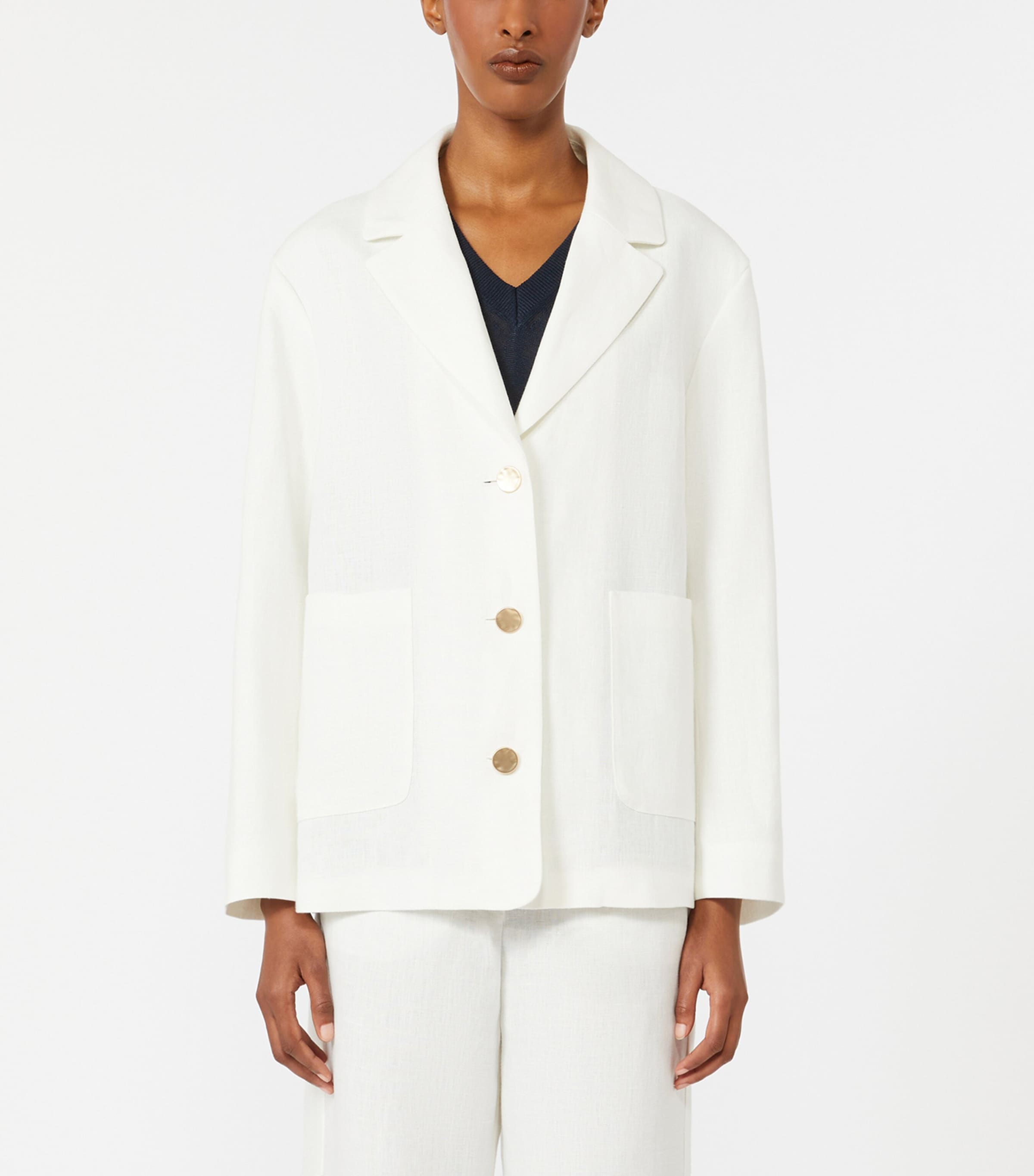 Max Mara White Linen Carlotta Blazer | Harrods US