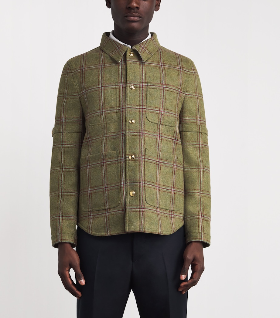 Wool Utility Patch Pocket Shirt Jacket GREEN Image 3