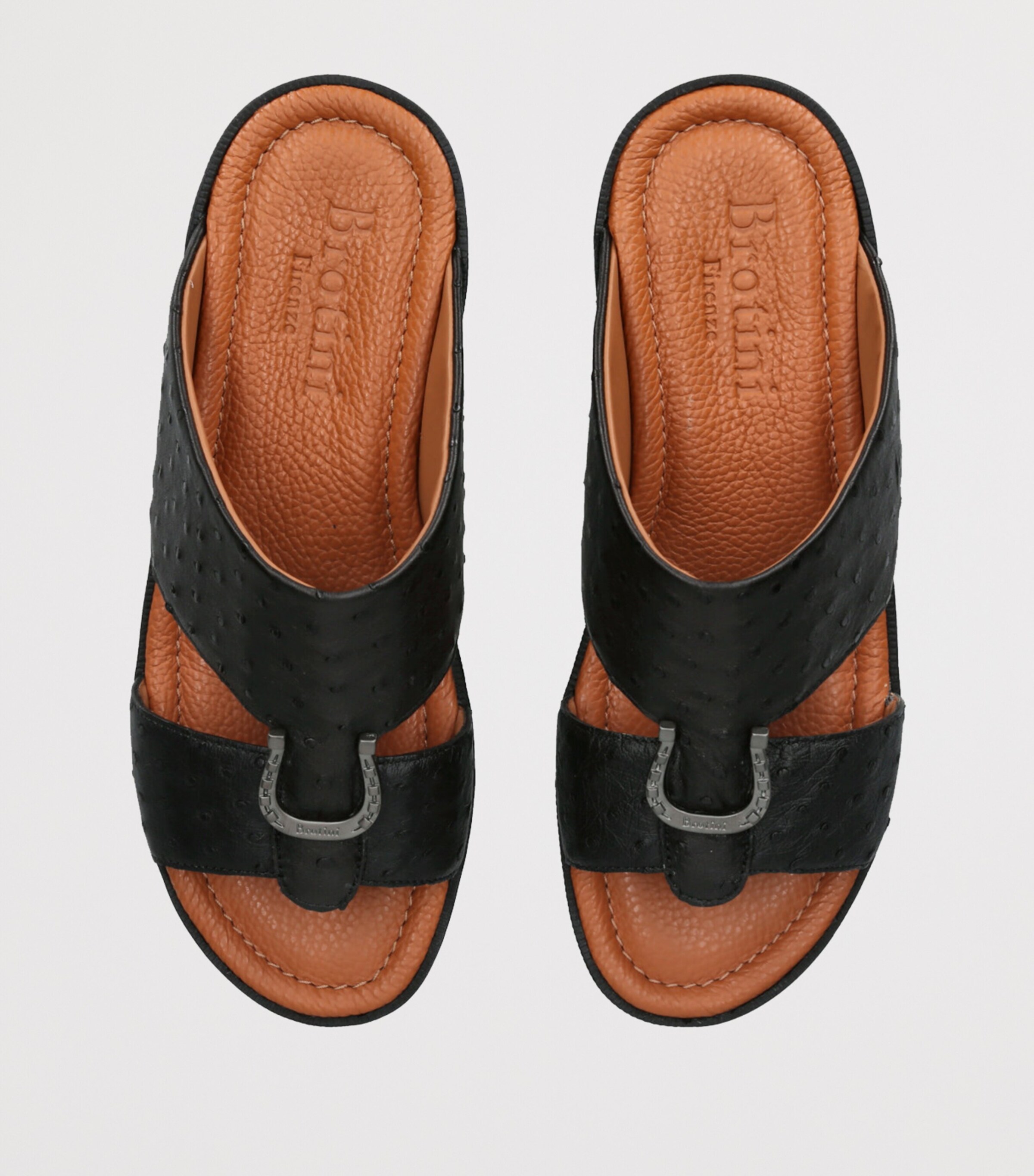 Brotini Leather Struzzo Sandals Black Image 4