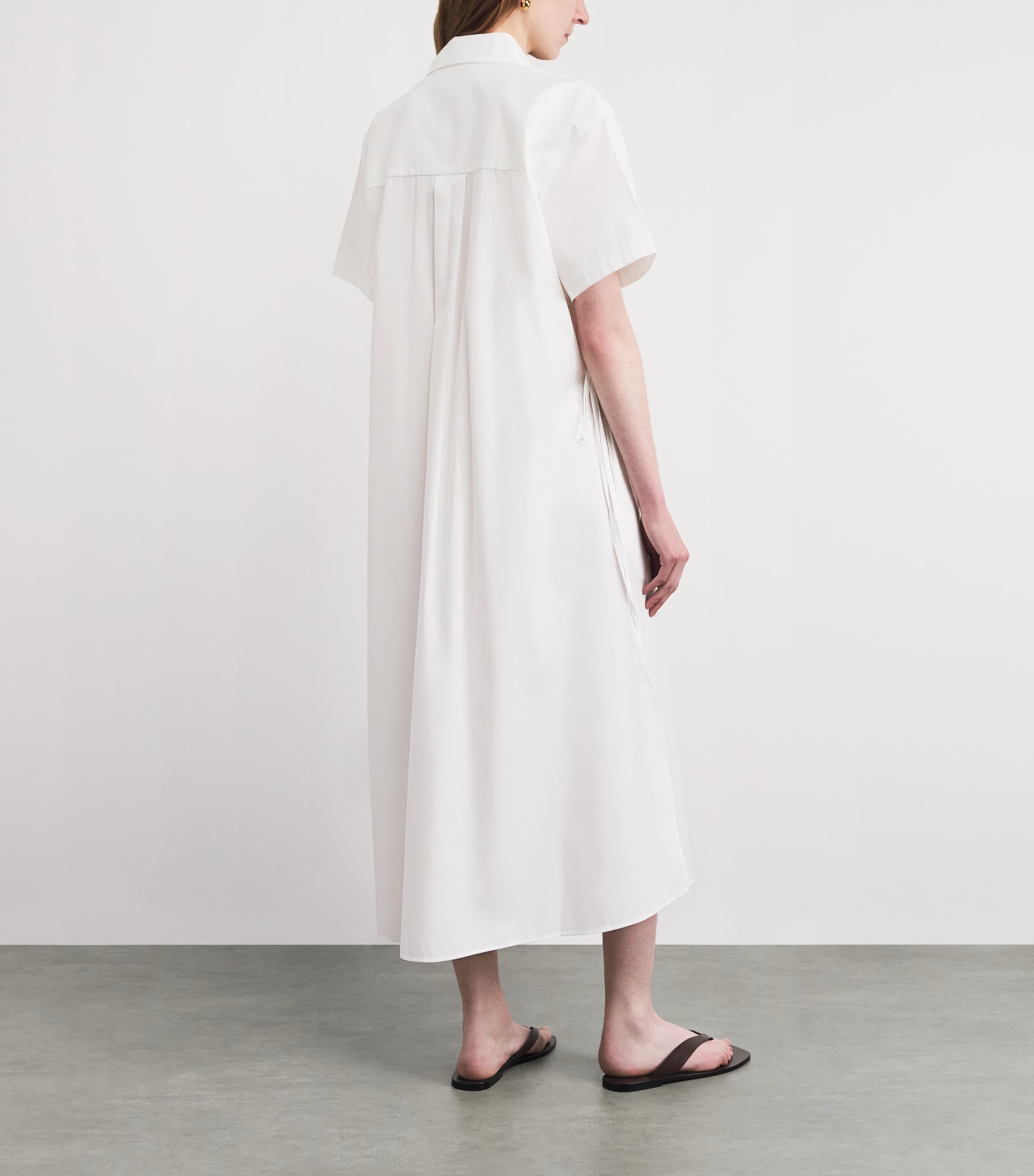 Polo Ralph Lauren Womens Cotton Polo Pony Midi Shirt Dress White Image 4