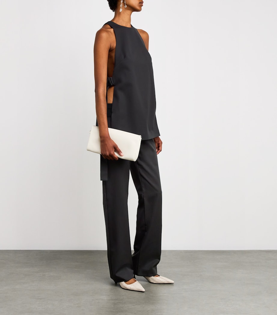 Stretch-Wool Panelled Trousers BLACK OLIVE / BLACK Image 2