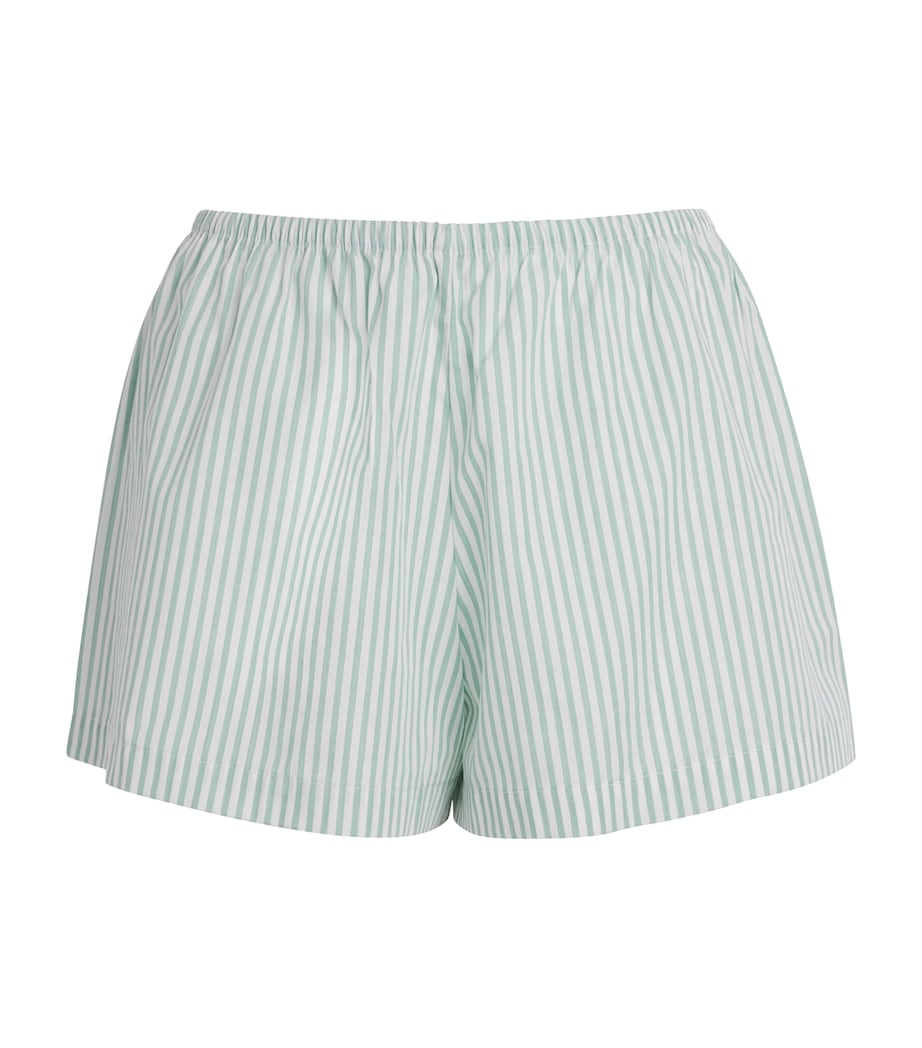 LESET Womens Cotton-Blend Stripe Yoshi Shorts Vert Stripe Image 1