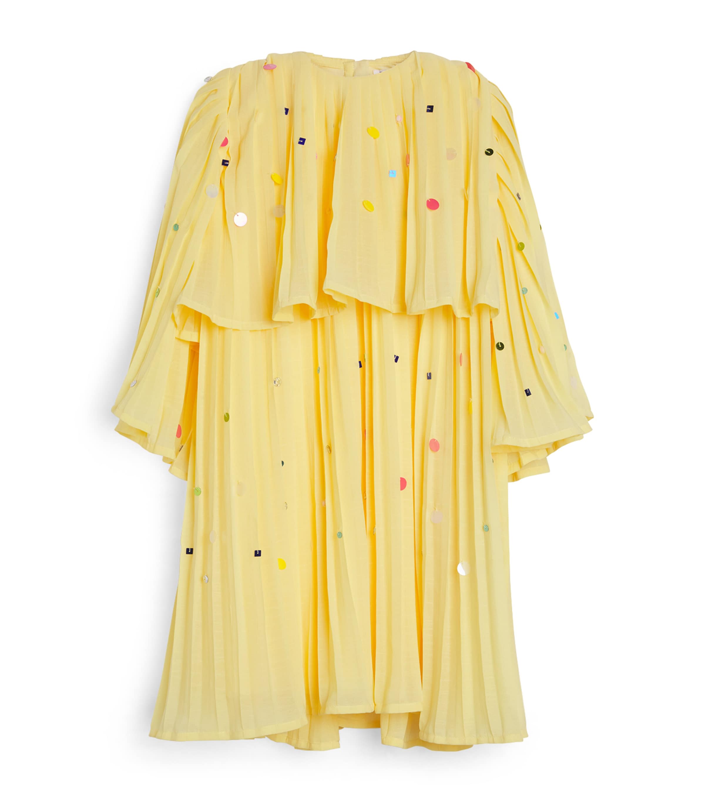 Raishma Embellished Pleated Ariel Dress (3-12 Years) Sunshine Yellow Image 1