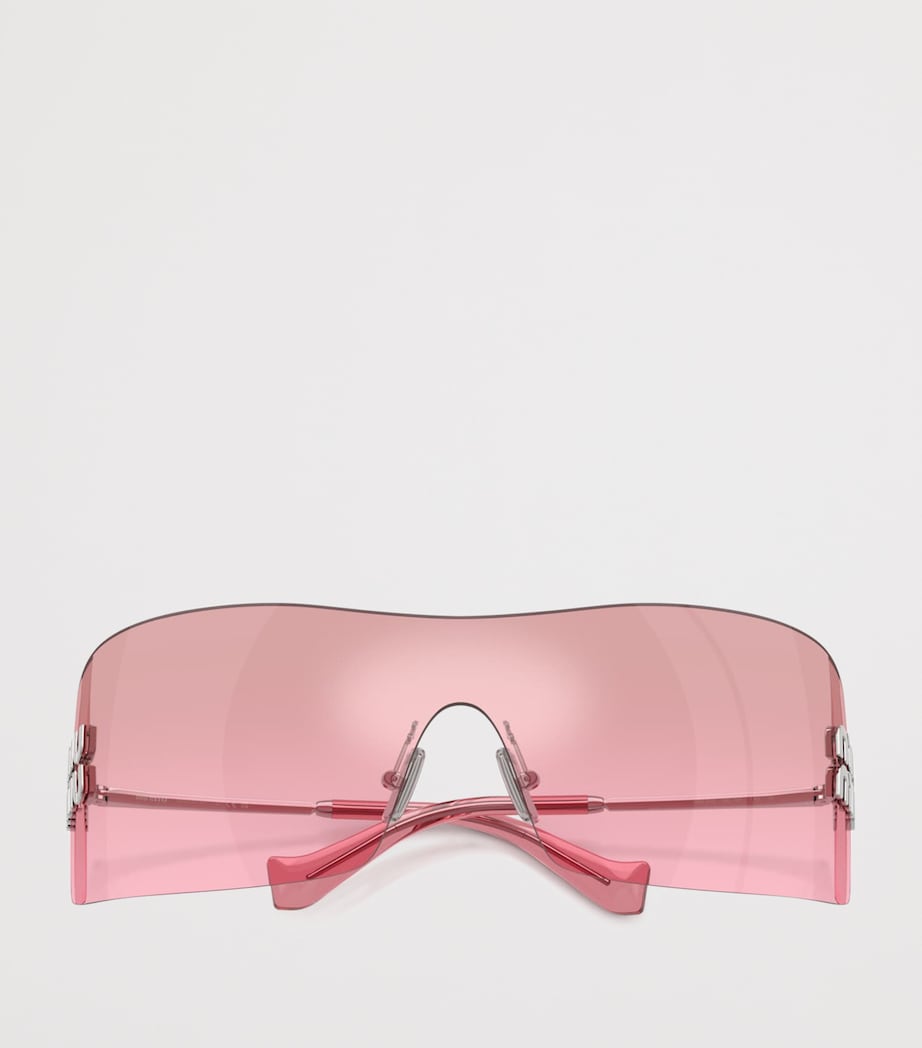Miu Miu Rimless Shield Sunglasses Silver Image 5