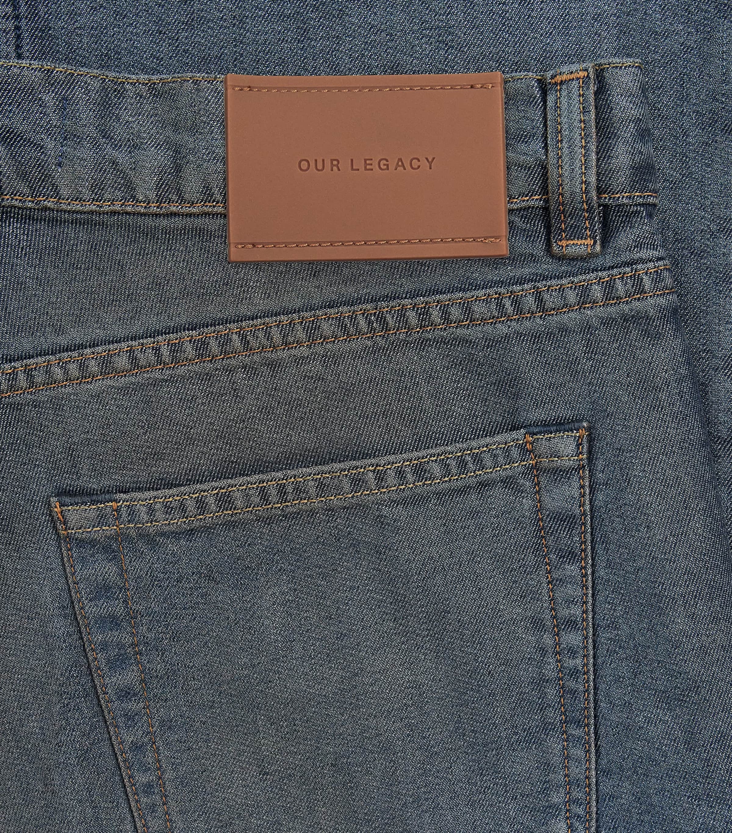 Our Legacy Mens Carlson Cut Bootcut Jeans Kintsugi Wash Image 6