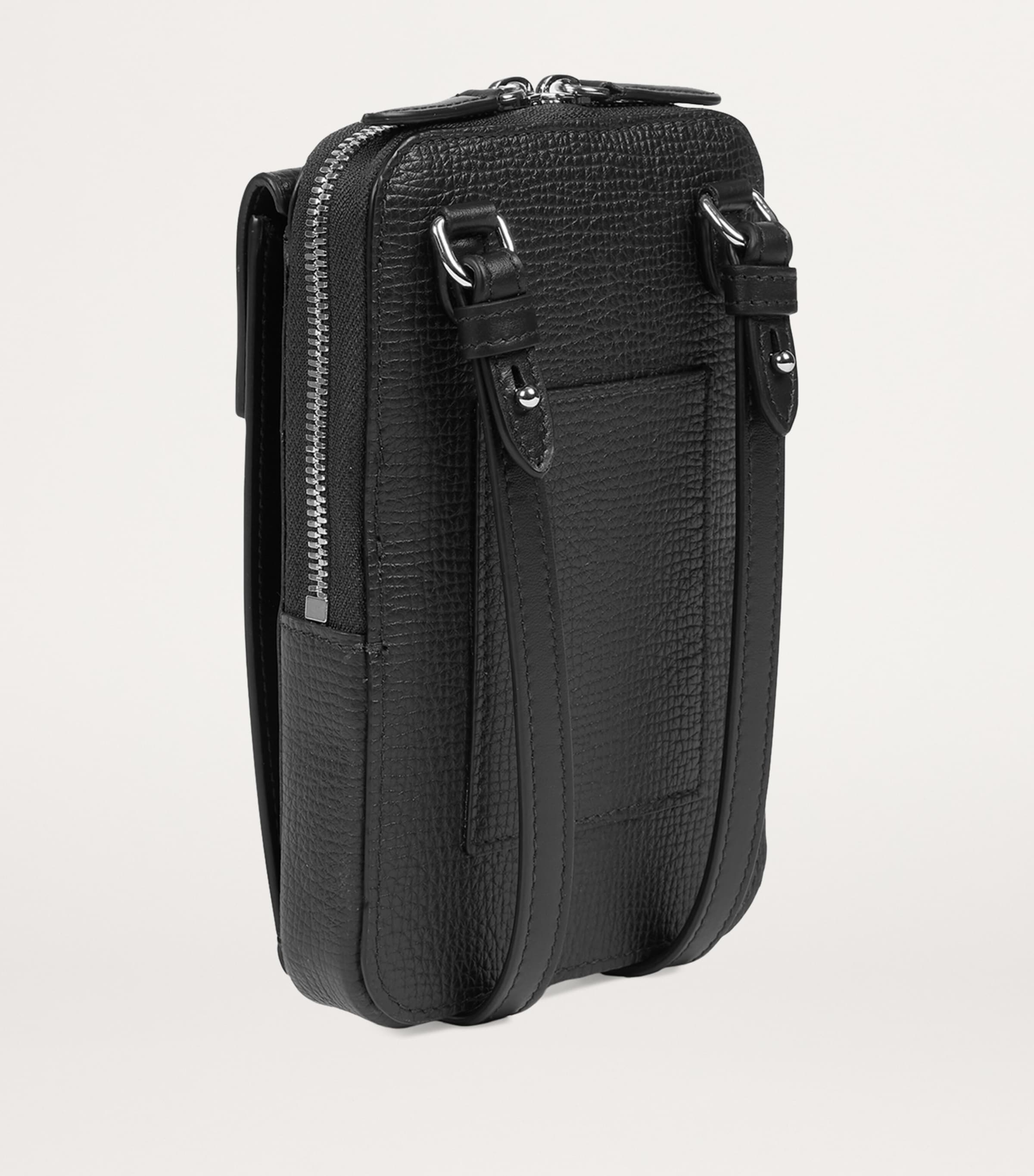 Leather Cross-Body Pouch BLACK Image 3