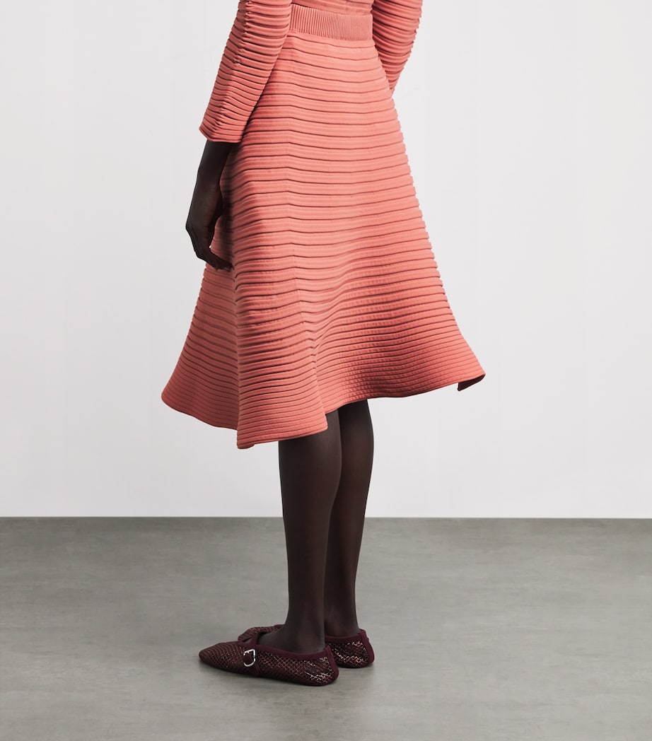 Bounce Knit Midi Skirt CORAL PINK Image 4