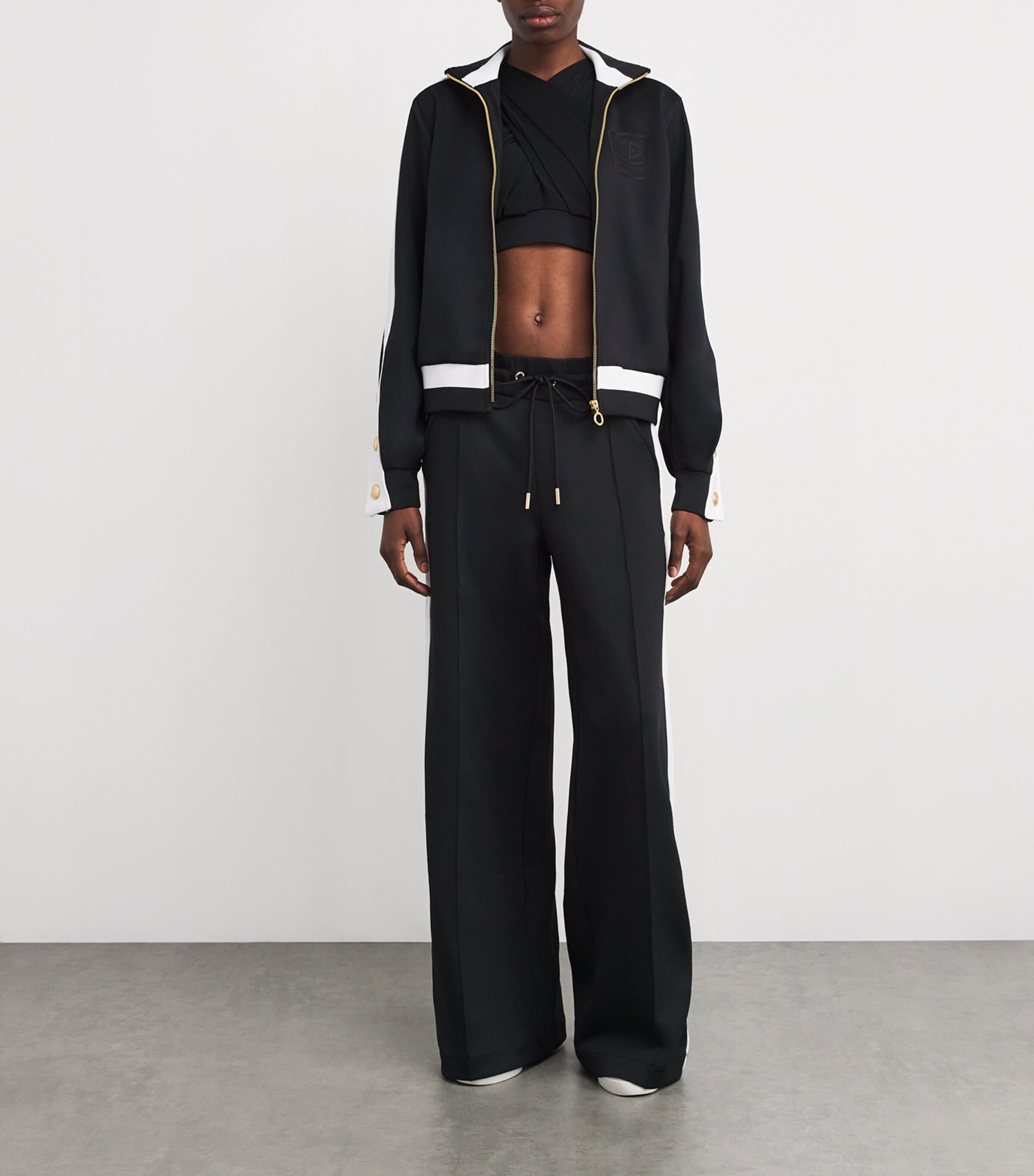 Goldbergh Womens Grimaud Wide-Leg Track Pants Black Image 2