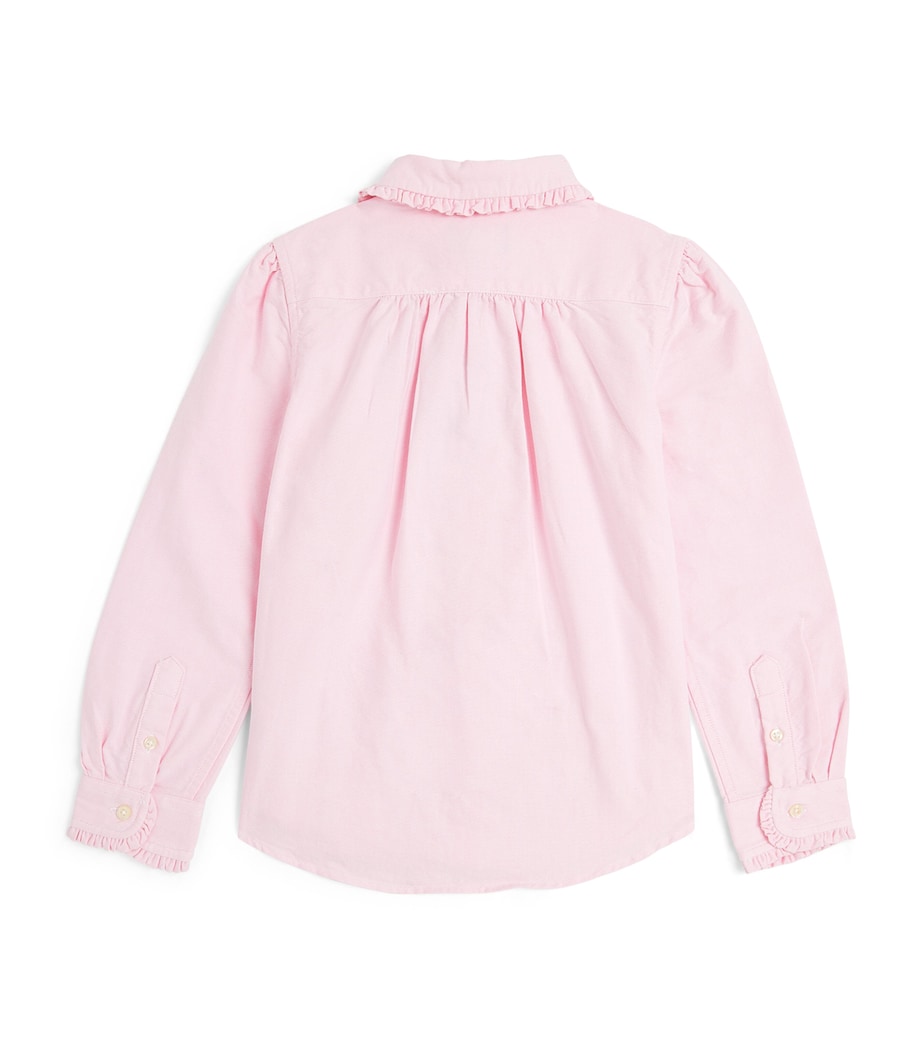 Ralph Lauren Kids Cotton Polo Pony Long-Sleeve Shirt (7-14 Years) Bath Pink Image 4