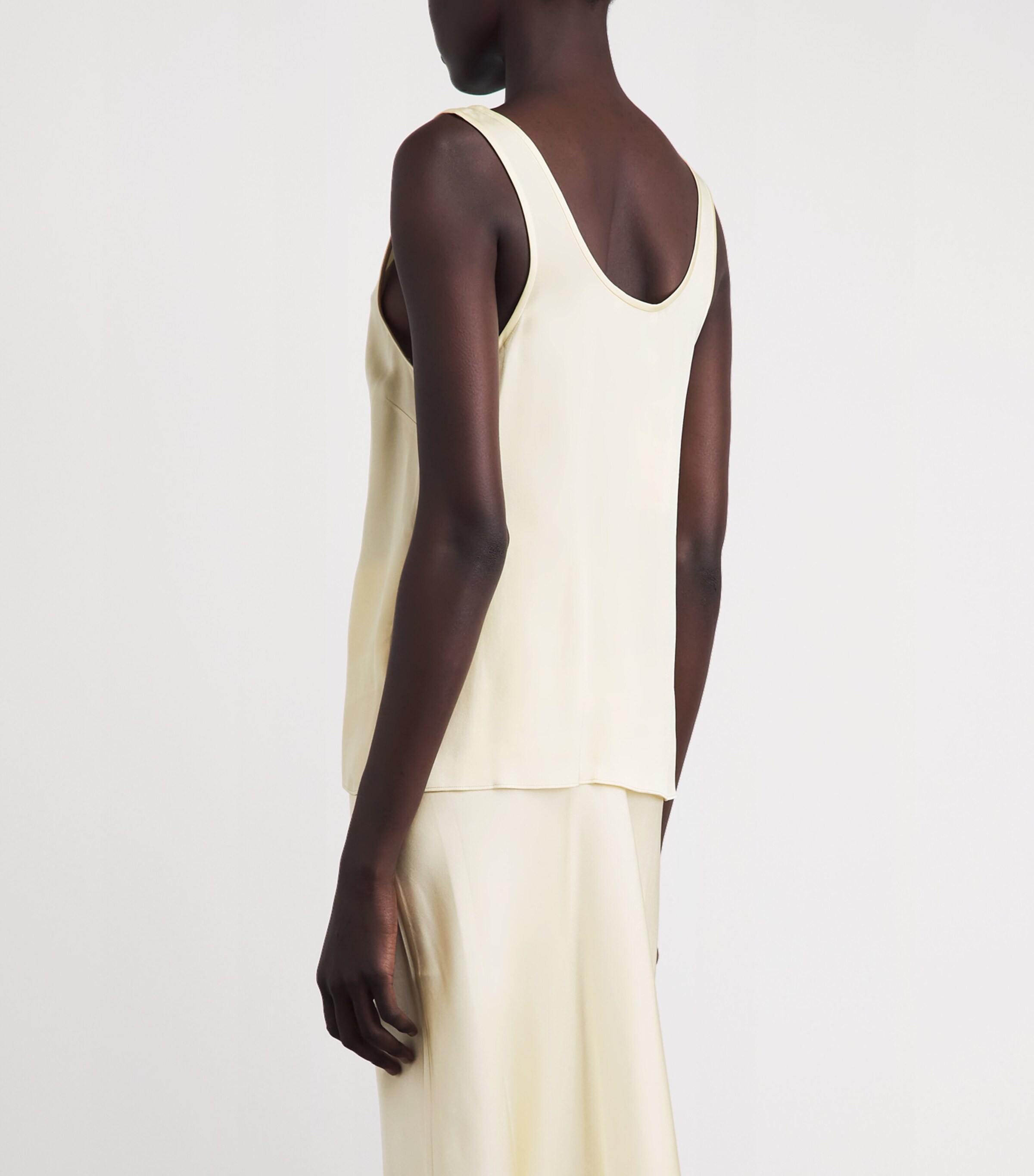 ANINE BING Womens Silk Lea Tank Top Cream Image 5
