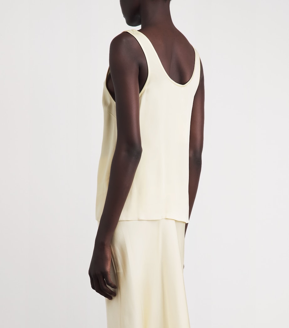 ANINE BING Womens Silk Lea Tank Top Cream Image 5