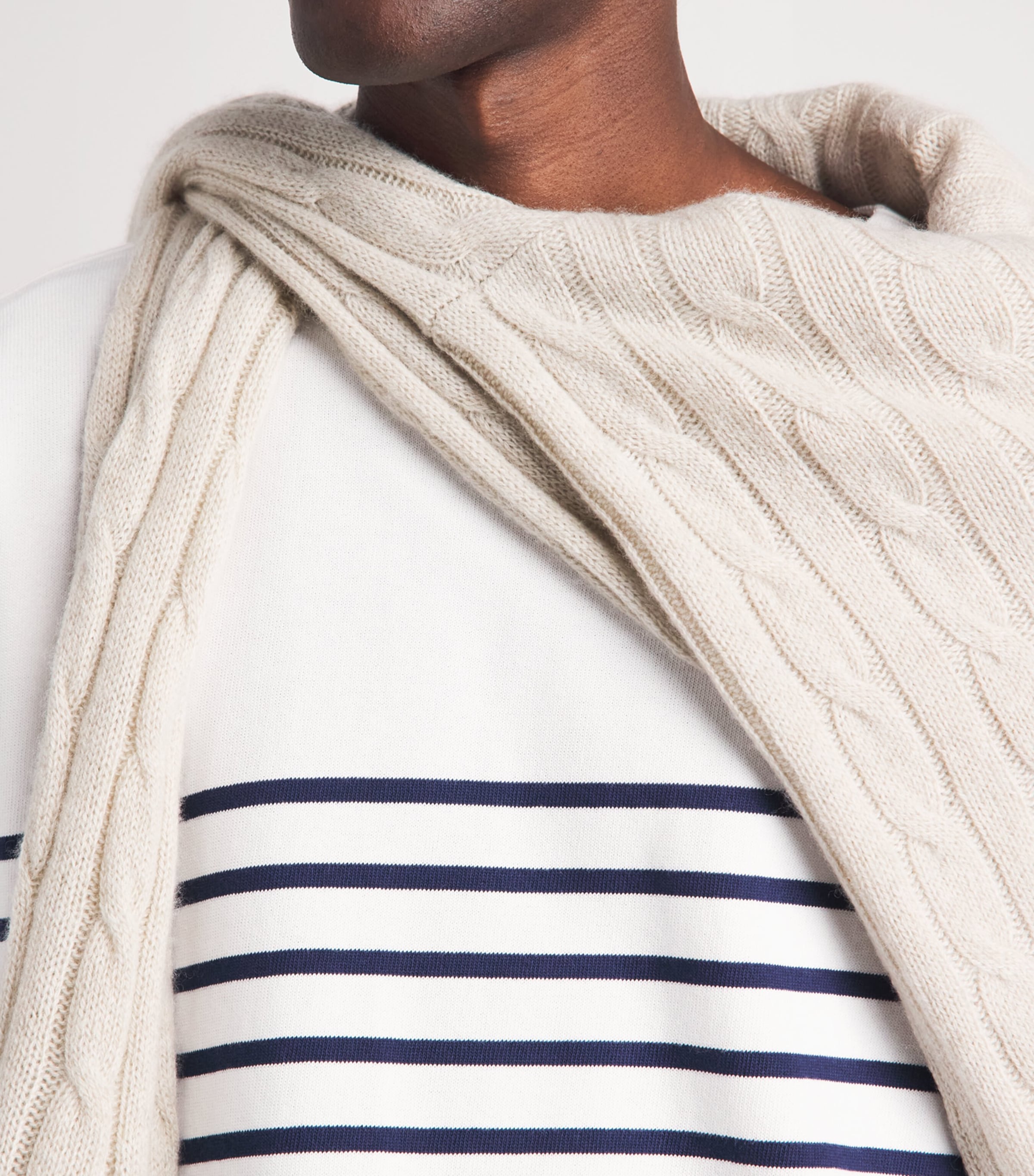 Polo Ralph Lauren Mens Cotton Stripe Sweater Newport Navy/white Image 3