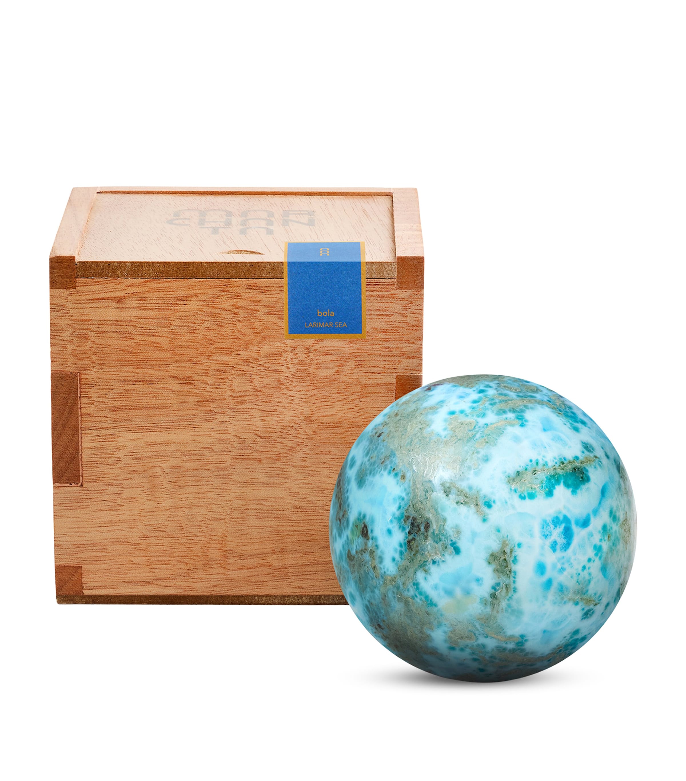 Marchanta Larimar Bola Sculpture Blue/white/gray/tan Image 2