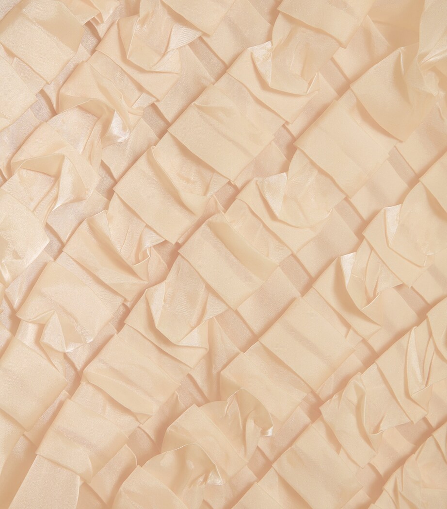 Schiaparelli Womens Satin Trompe-l'Oeil Midi Skirt Nude Image 6