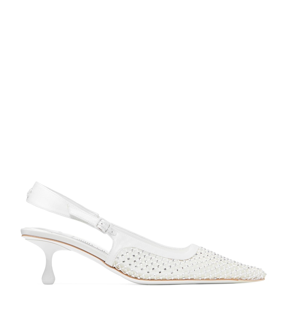 Amel 50 Embellished Slingback Pumps WHITE/CRYSTAL Image 1