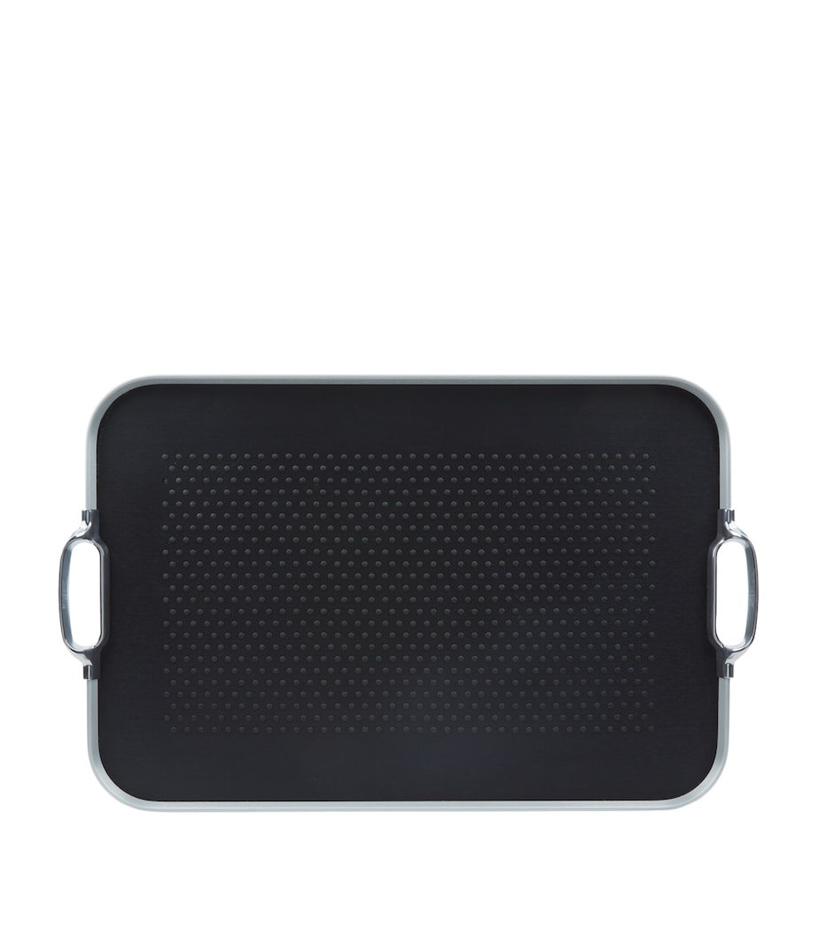 Rubber Grip Cut Out Handle Tray SILVER WITH BLACK Image 2