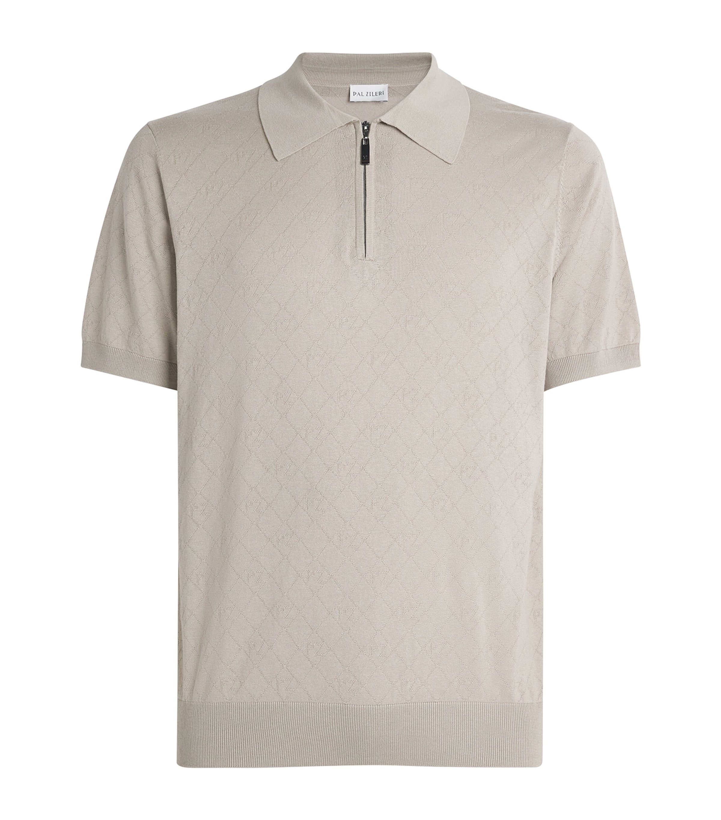 Silk-Cotton Zip Polo Shirt 37 LIGHT BROWN Image 1