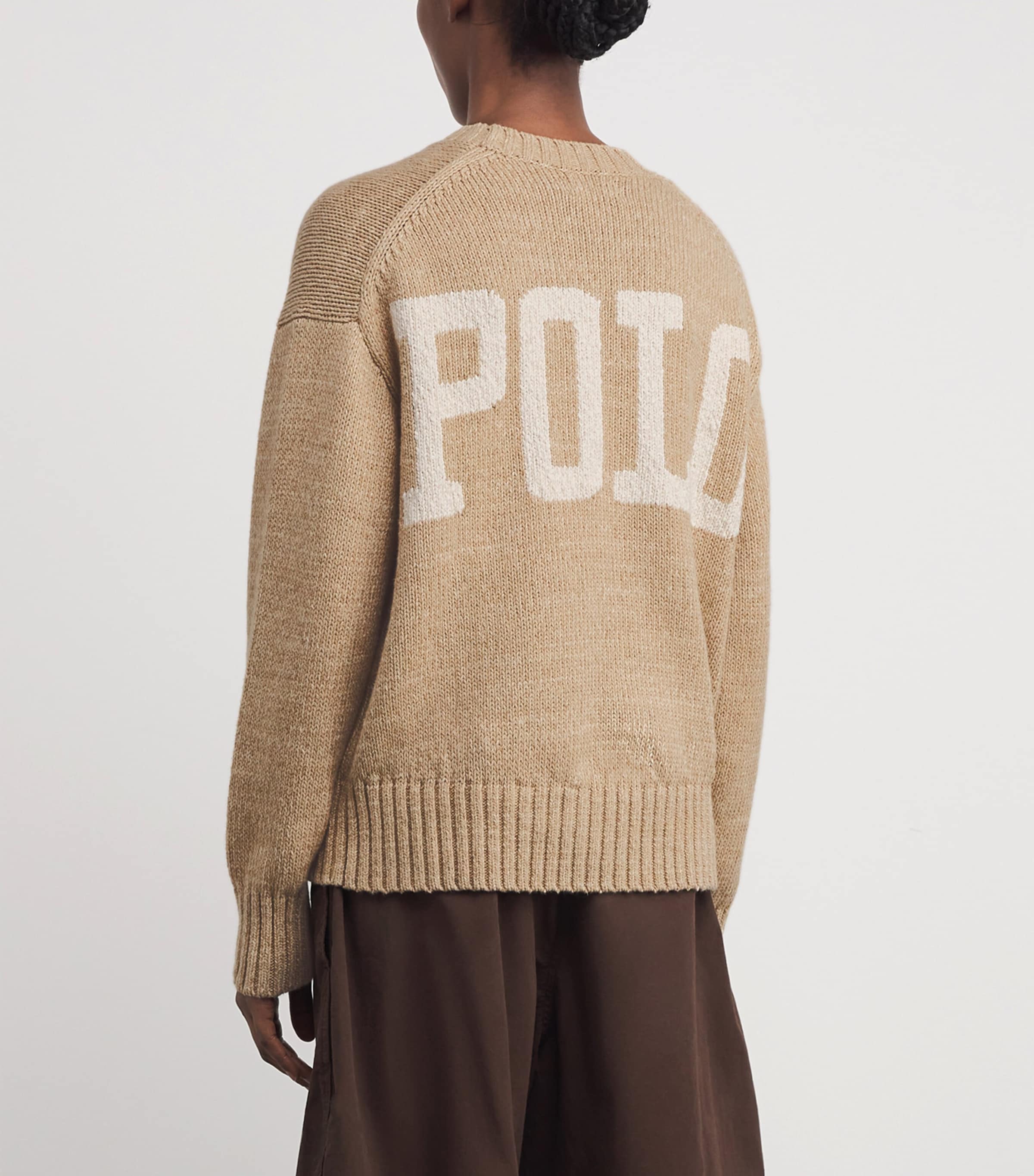 Cotton Logo Sweater TAN HEATHER Image 4