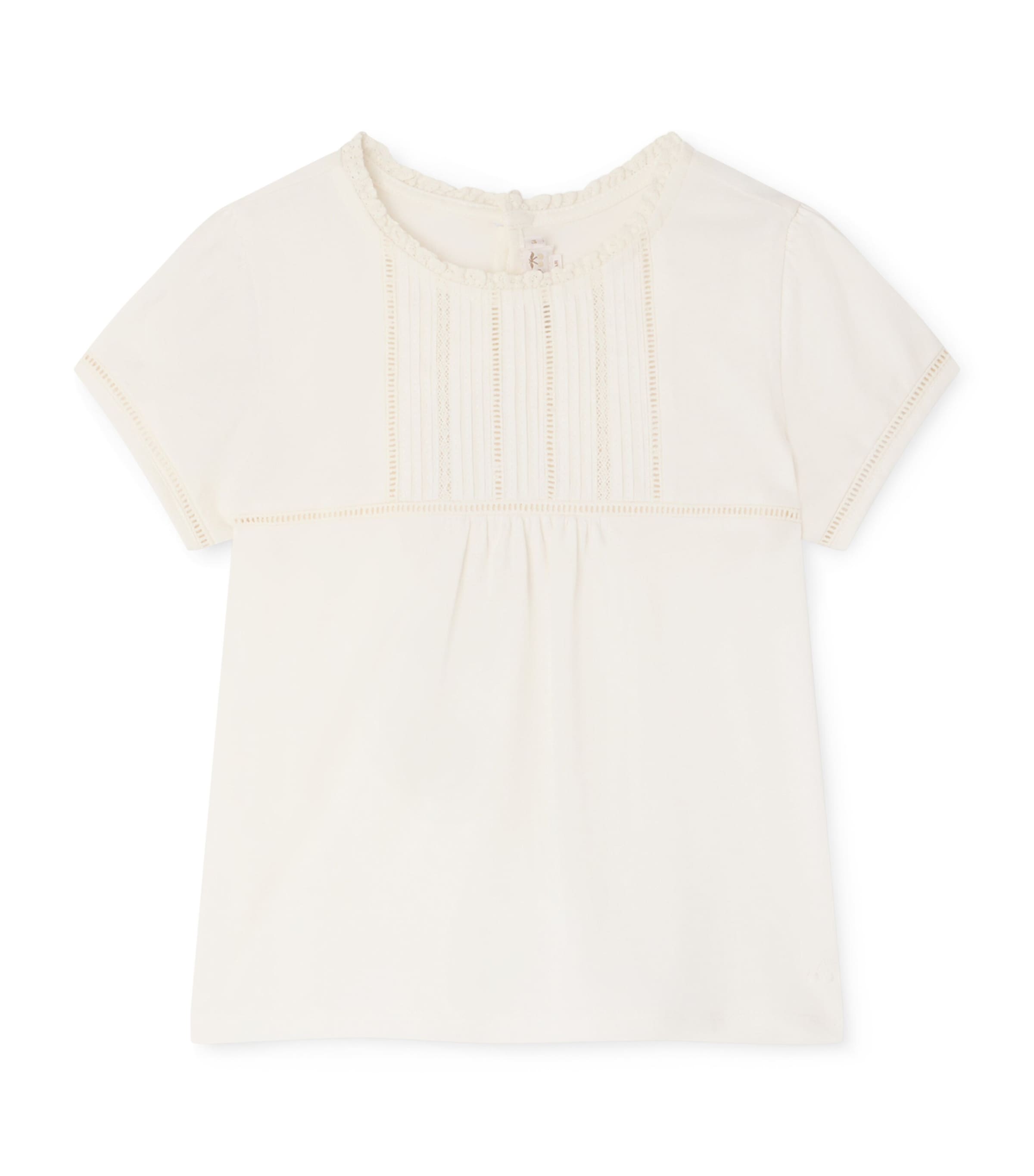 Bonpoint Cotton Caprici T-Shirt (10-14 Years) Upb Blanc Lait Image 1