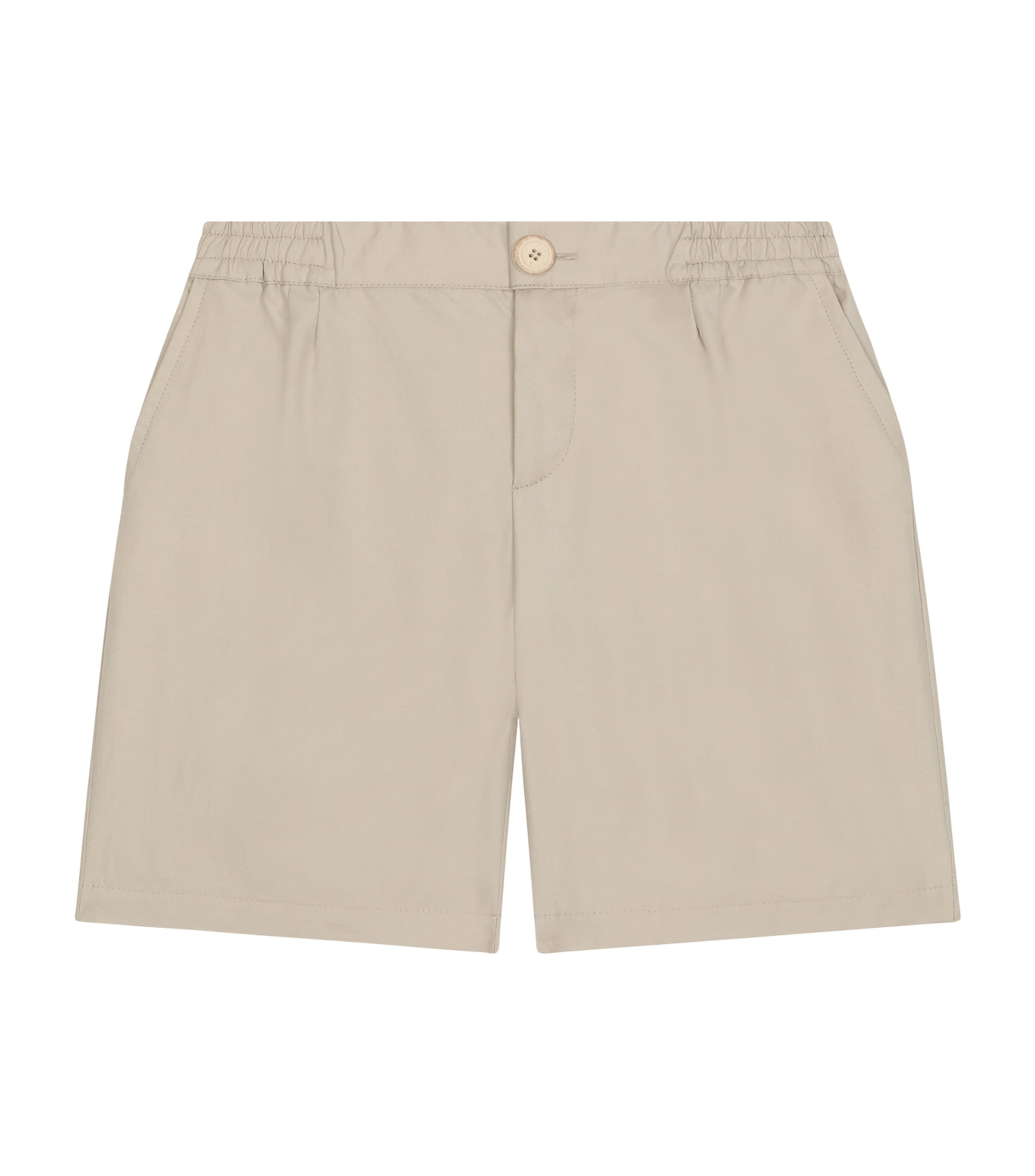 Dolce & Gabbana Kids' Cotton Drill Logo Shorts In Neutral