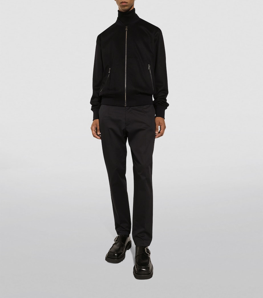 Cashmere Bomber Jacket B3681-VERY DARK BLUE Image 4