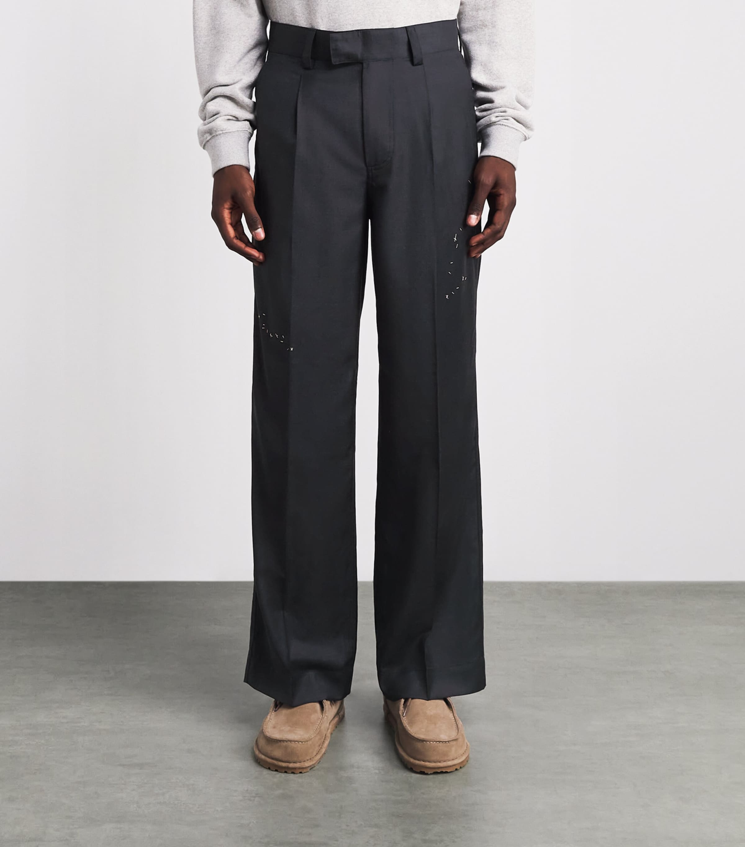 DOMREBEL Mens Virgin Wool Bully Trousers Grey Wool Image 4