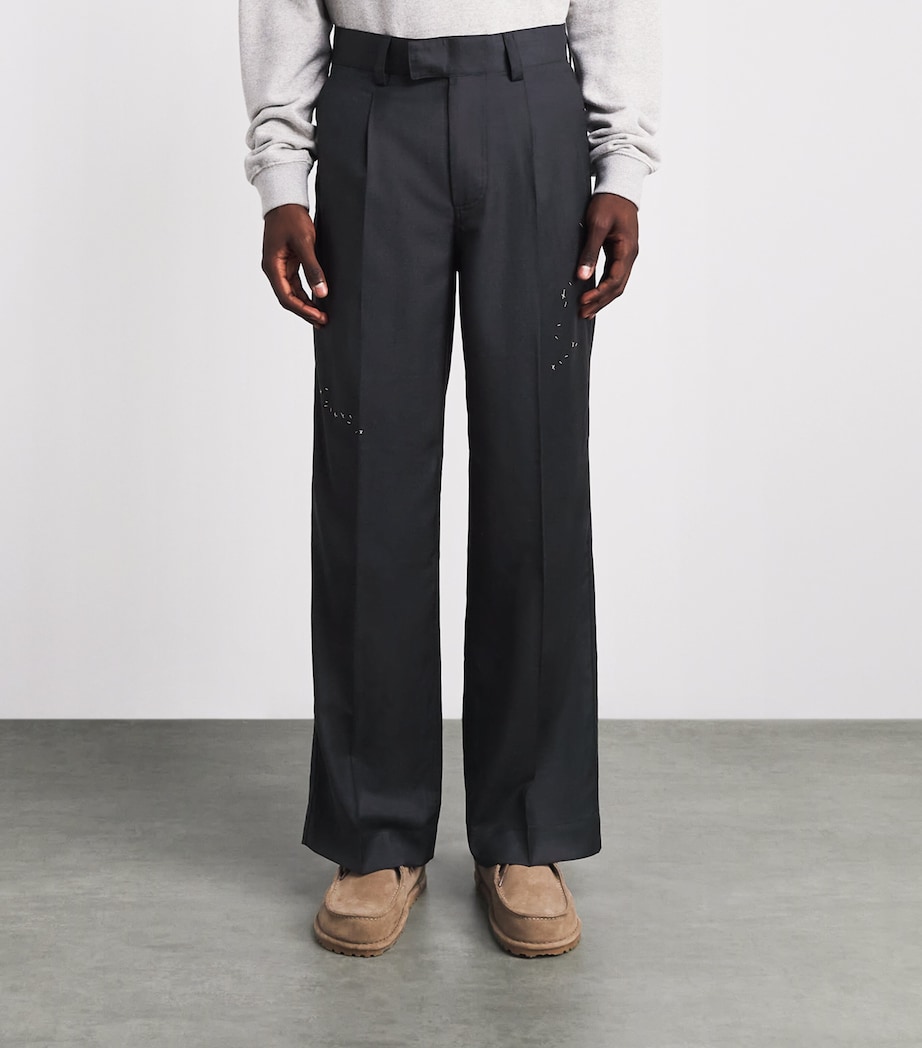 DOMREBEL Mens Virgin Wool Bully Trousers Grey Wool Image 4
