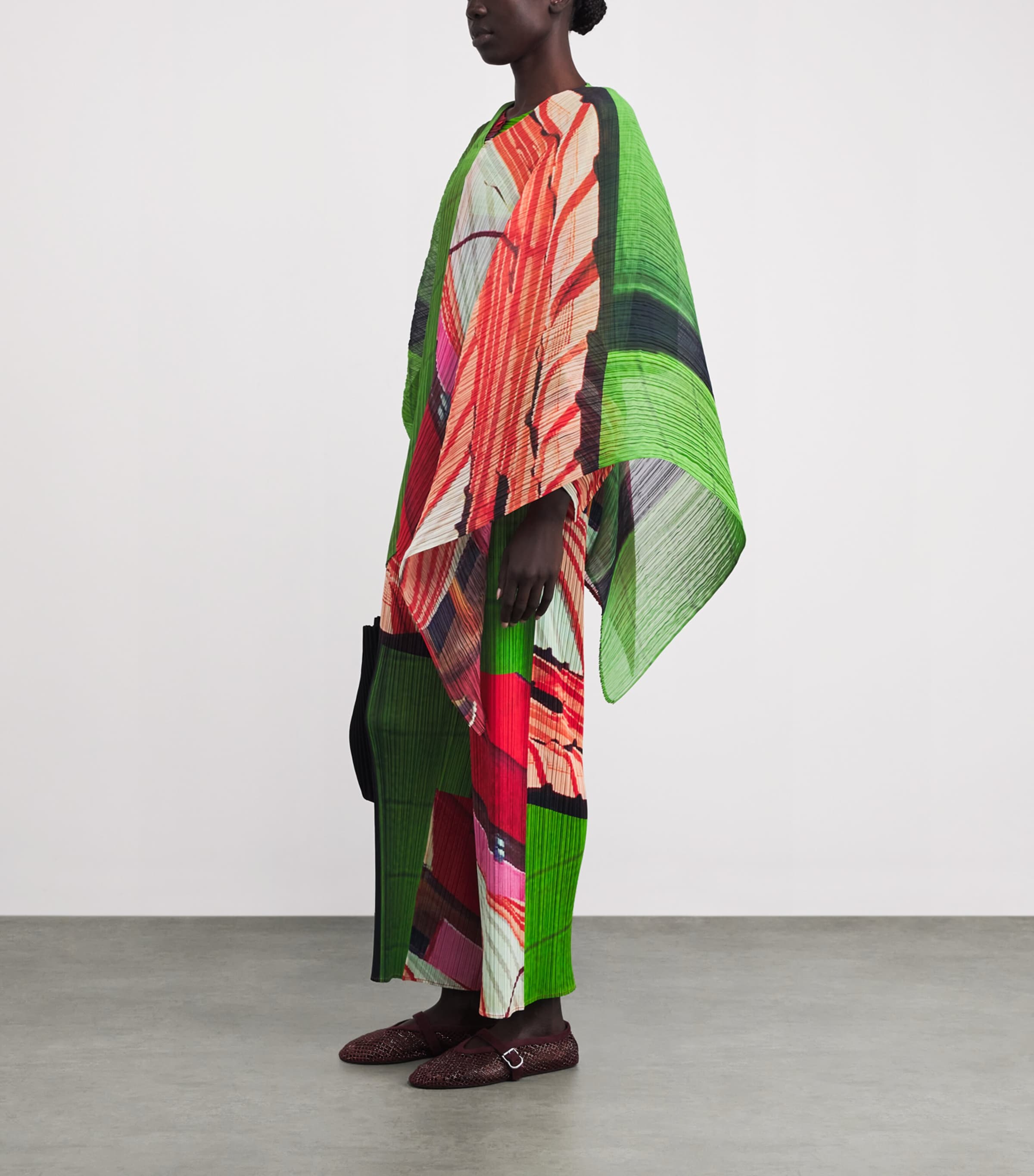 City Collage Madame-T Stole RED X GREEN Image 2