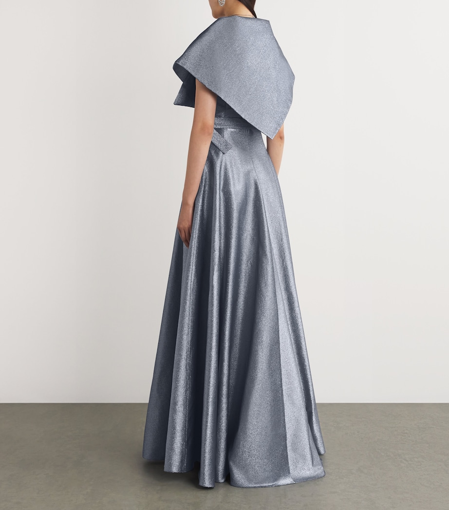 Lamé Collared Gown 39/NIGHT BLUE Image 3