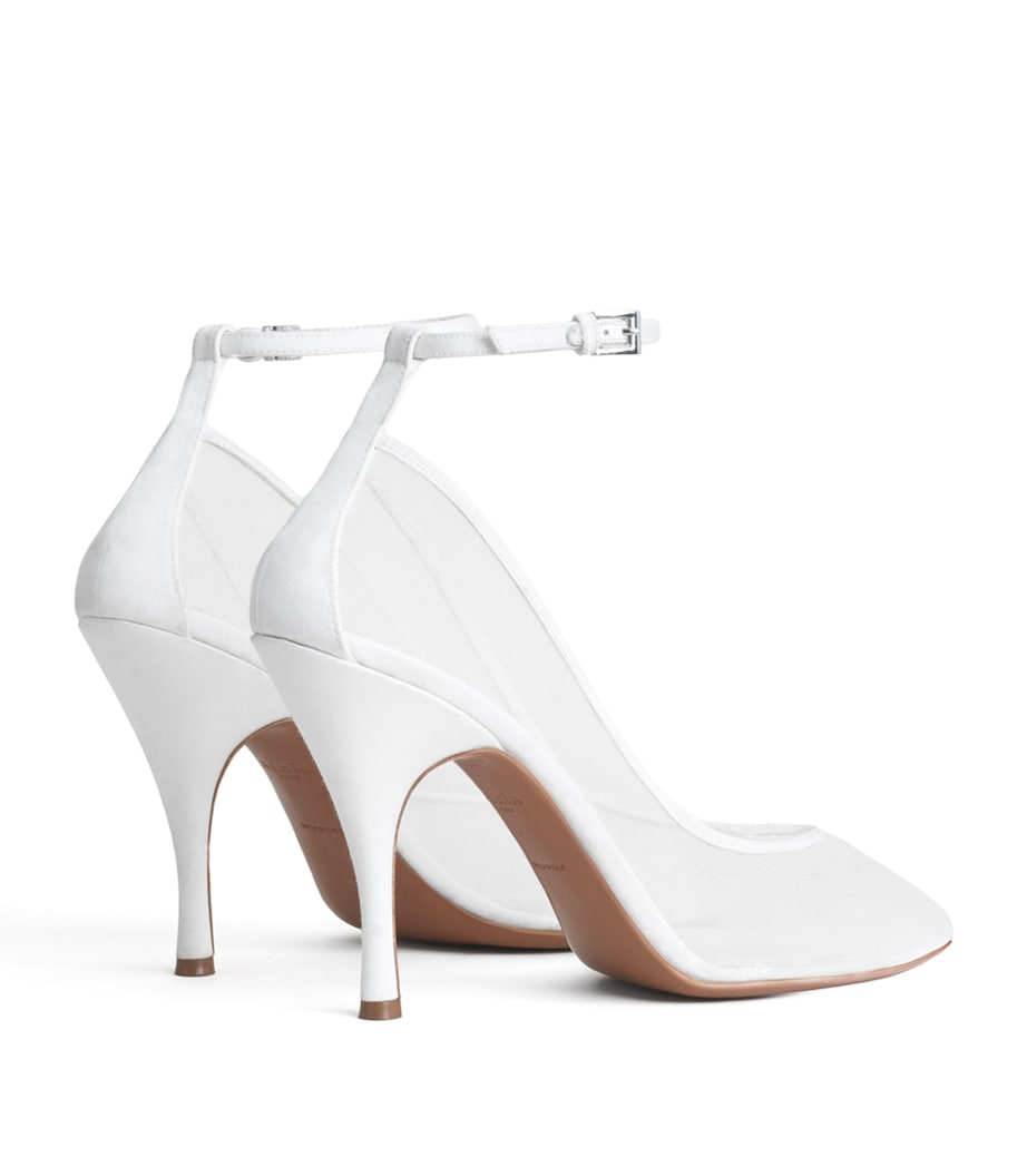 Alaïa Mesh Ankle-Strap Pumps 100 Optical White Image 3